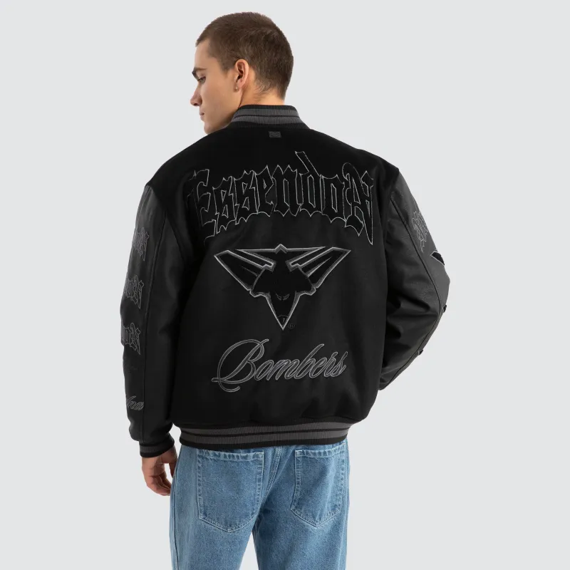 Essendon Bombers AFL Ace Varsity Jacket Jet Black sold by Neverland