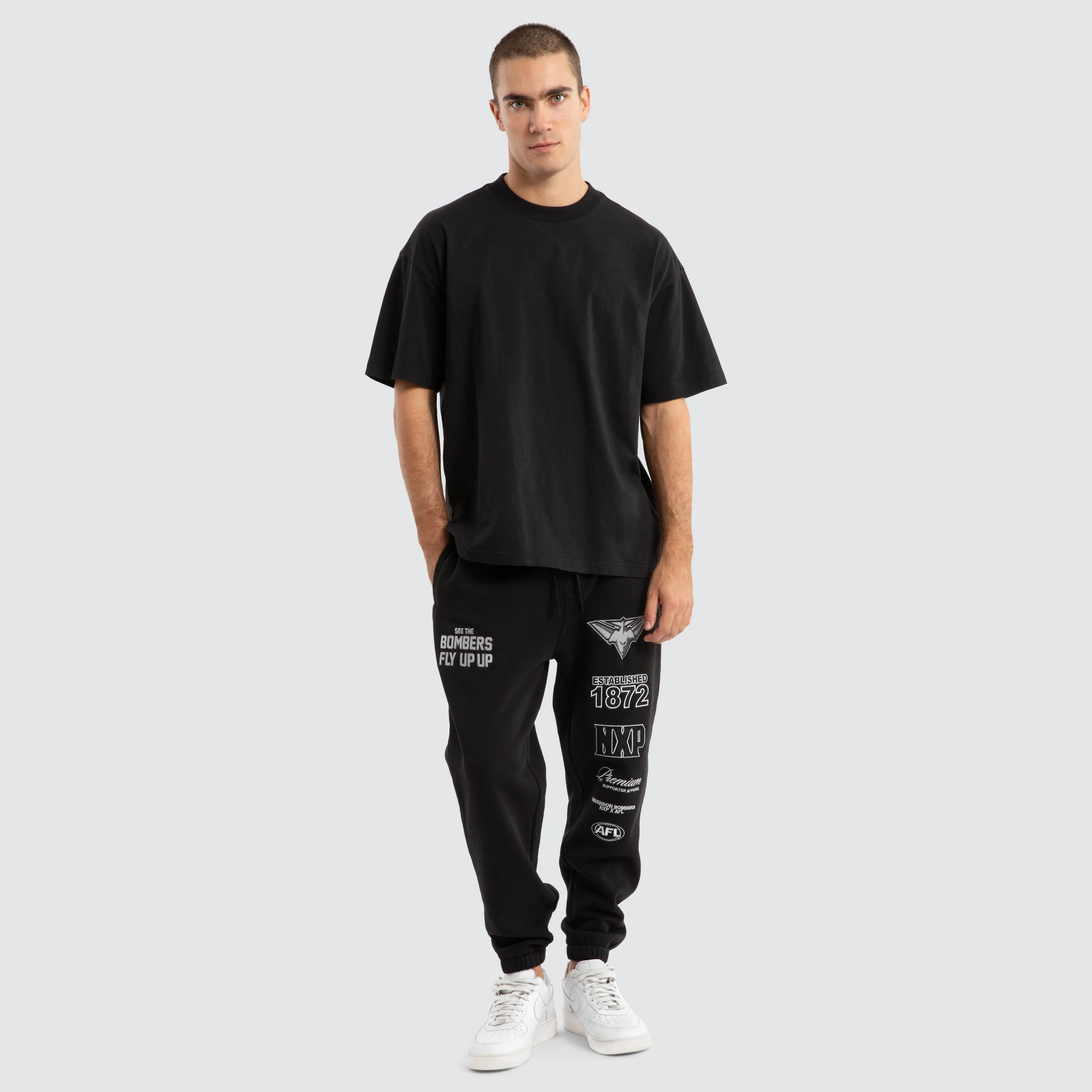 Essendon Bombers AFL Mono Trackpants Jet Black sold by Neverland product image thumbnail 2