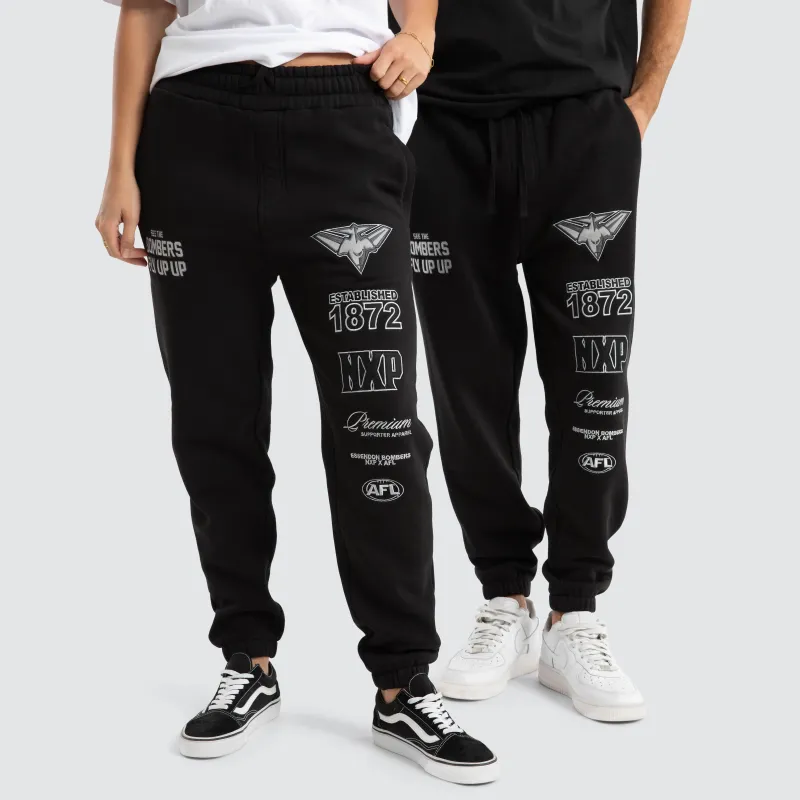 Essendon Bombers AFL Mono Trackpants Jet Black sold by Neverland
