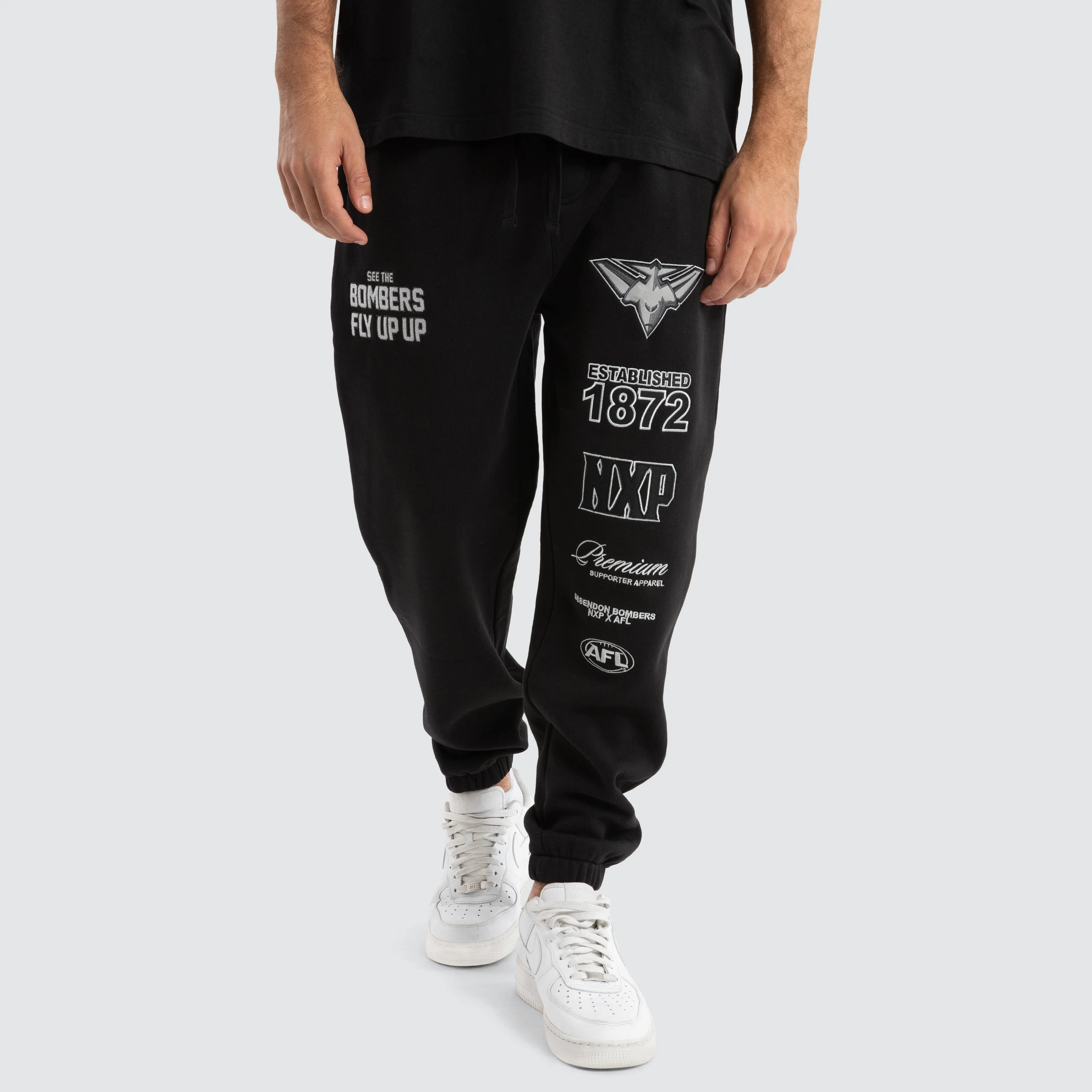 Essendon Bombers AFL Mono Trackpants Jet Black sold by Neverland product image thumbnail 3