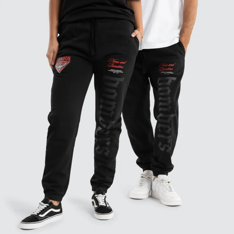 Essendon Bombers AFL Cali Trackpants Jet Black sold by Neverland