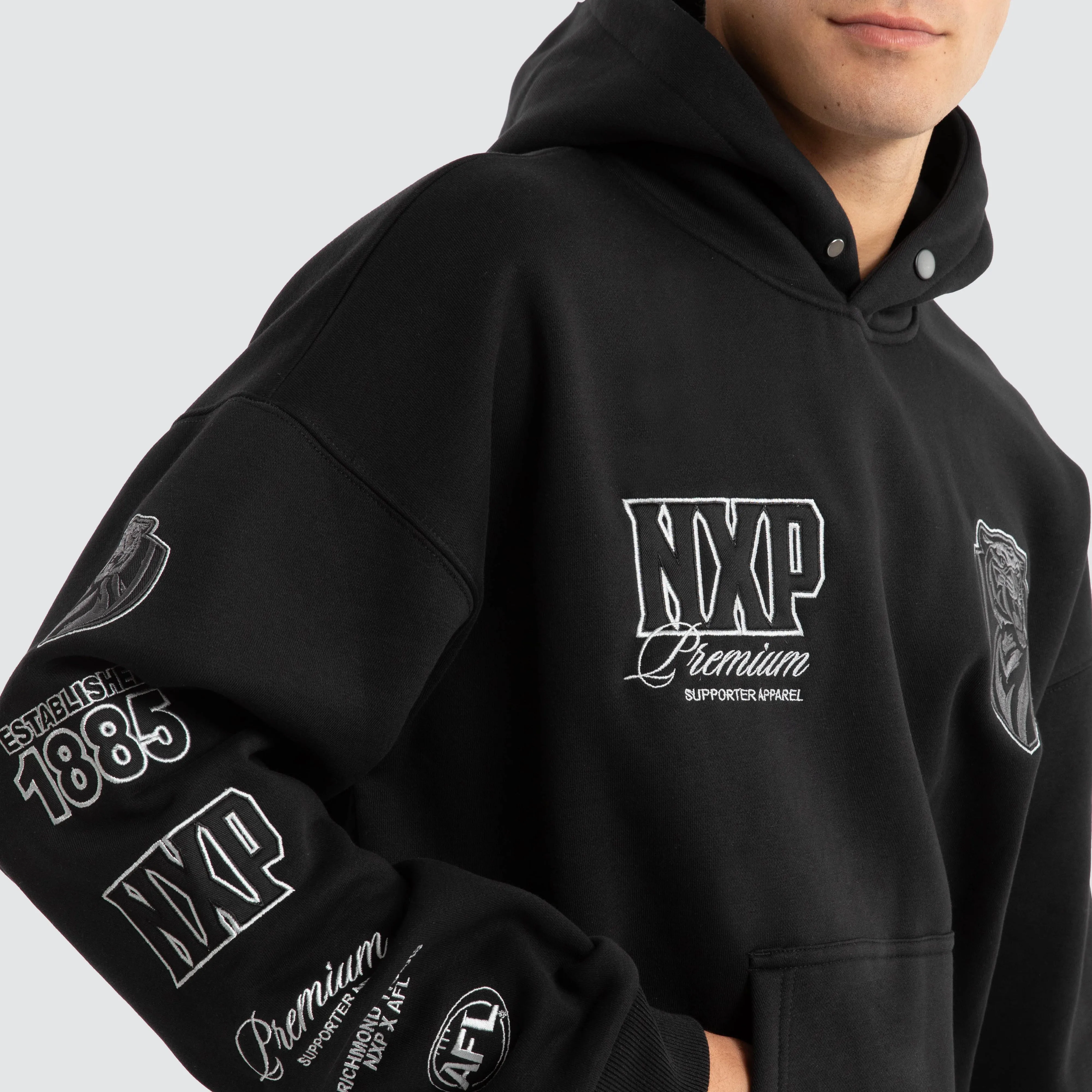 Richmond Tigers AFL Mono Hoodie Jet Black sold by Neverland product image thumbnail 5