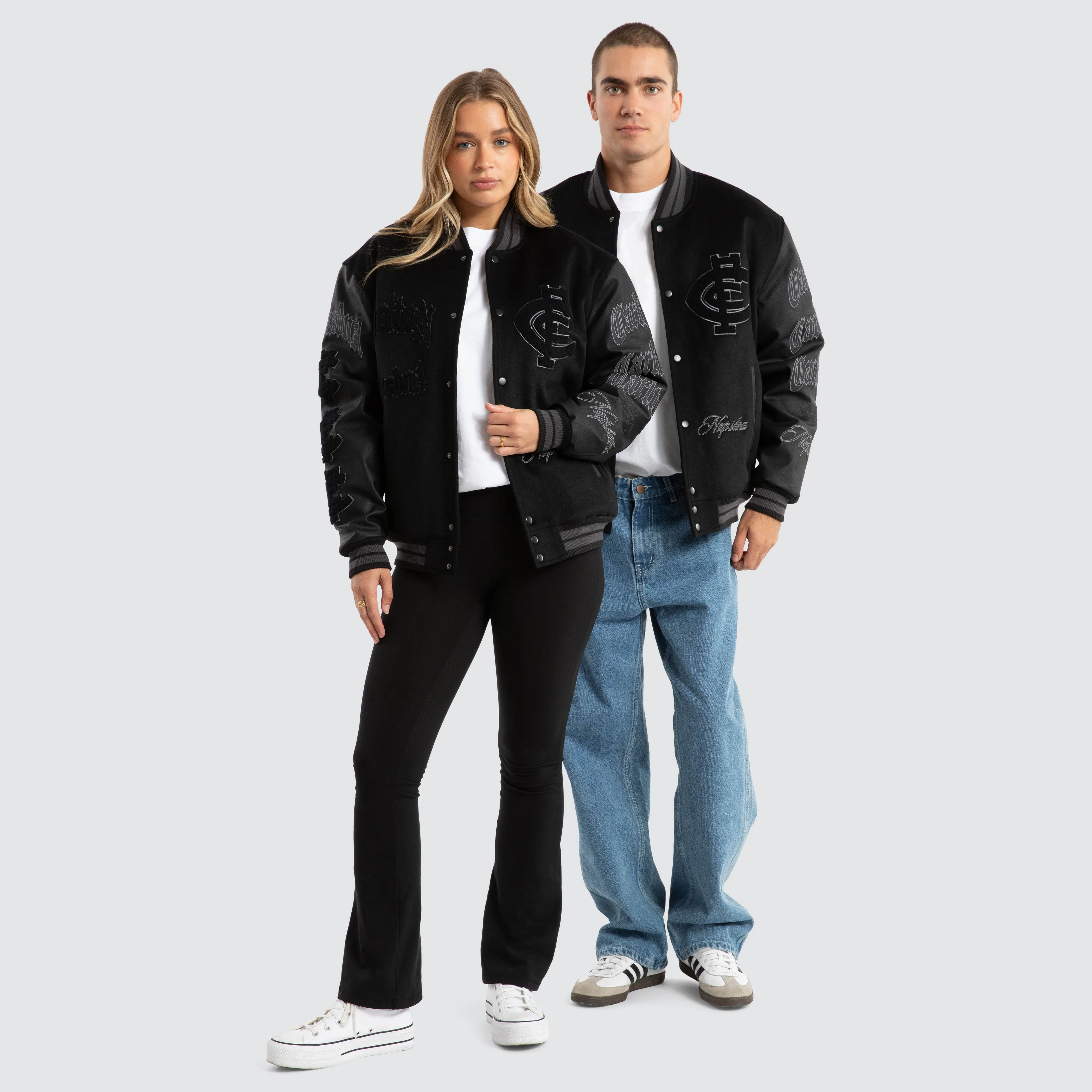 Carlton Blues AFL Ace Varsity Jacket Jet Black sold by Neverland product image thumbnail 3