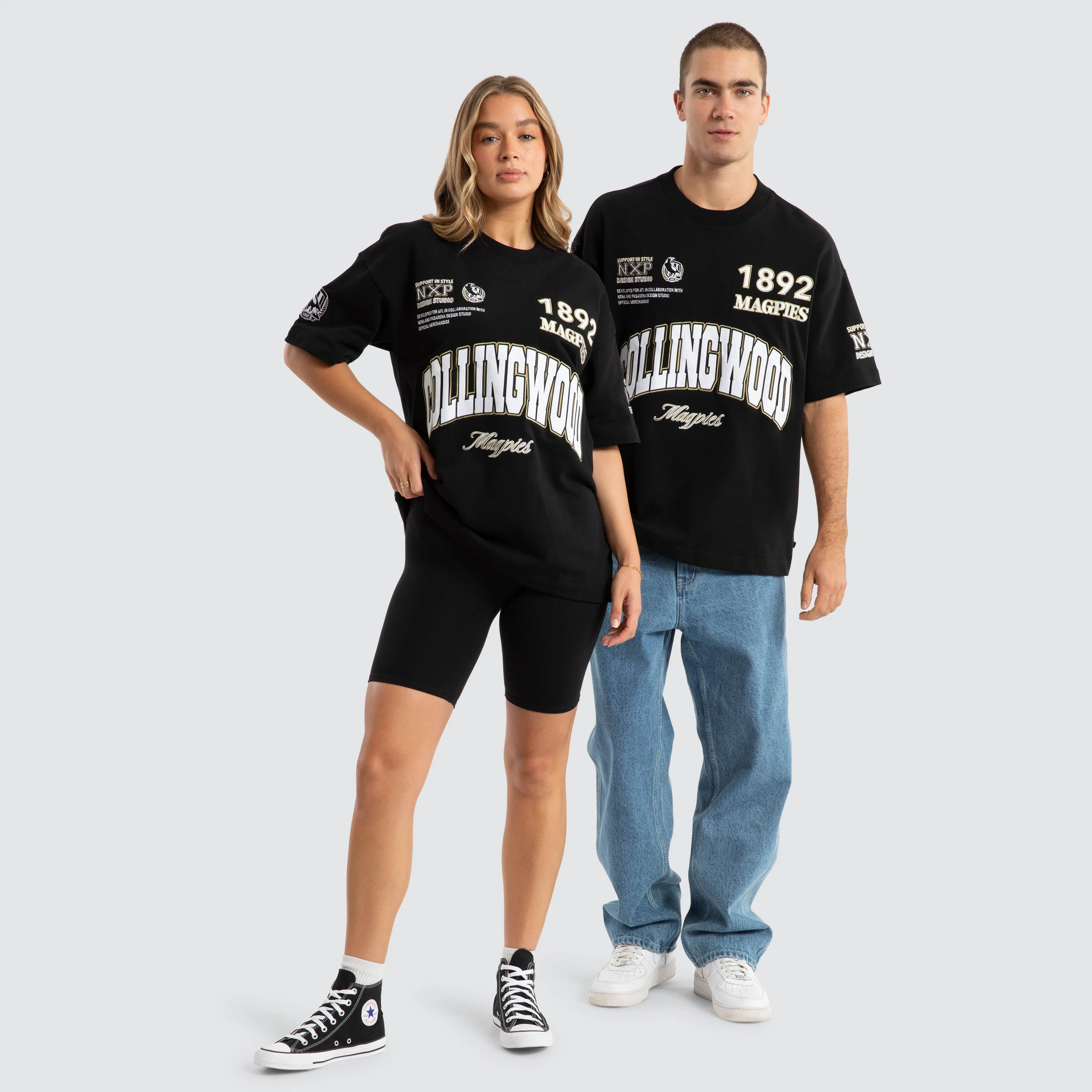 Collingwood Magpies AFL Academy Tee Jet Black sold by Neverland product image thumbnail 3