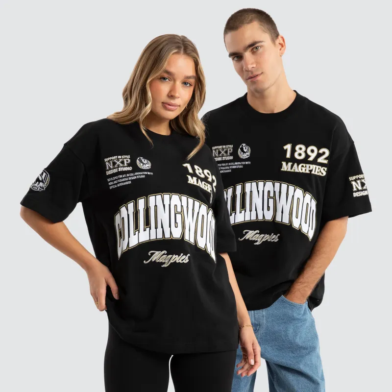 Collingwood Magpies AFL Academy Tee Jet Black sold by Neverland