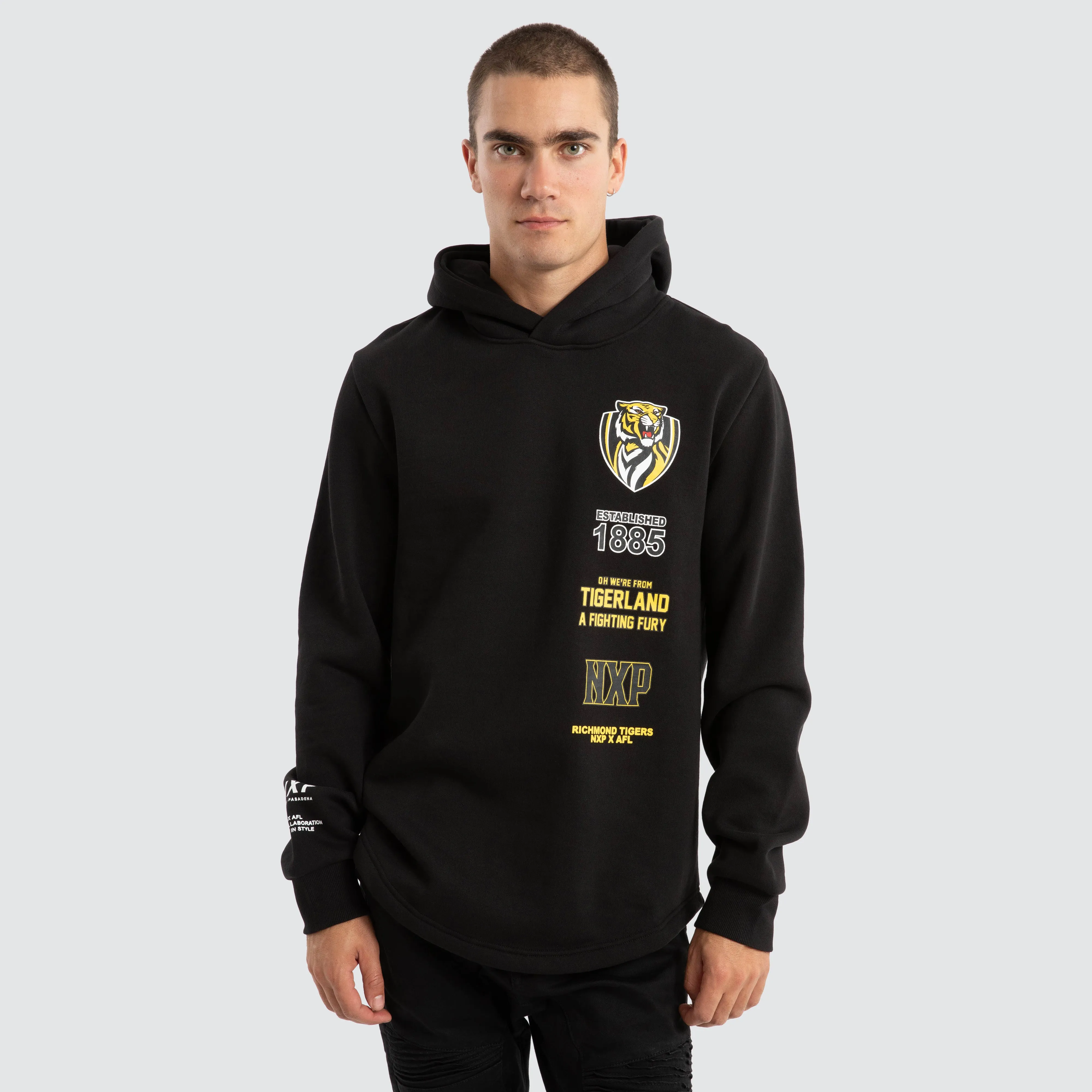 Richmond Tigers AFL Spine Hoodie Jet Black sold by Neverland product image thumbnail 2
