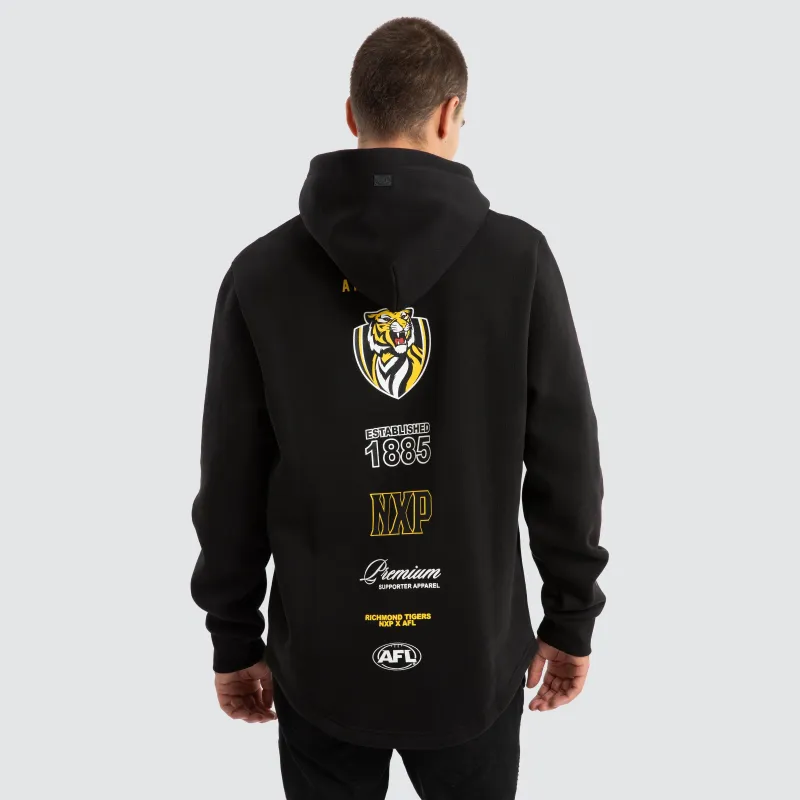 Richmond Tigers AFL Spine Hoodie Jet Black sold by Neverland