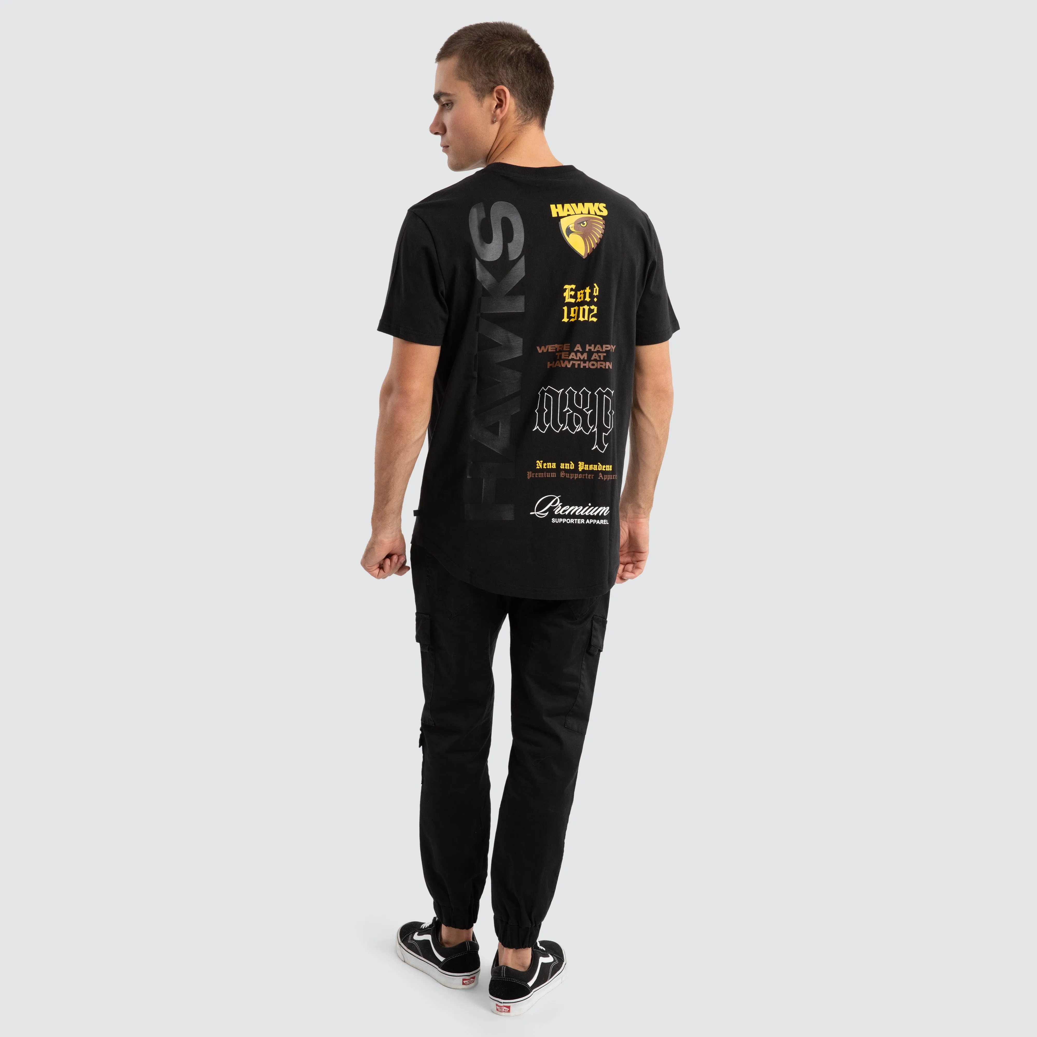 Hawthorn Hawks AFL Vert Tee Jet Black sold by Neverland product image thumbnail 5