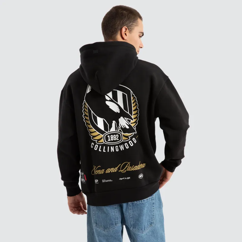 Collingwood Magpies AFL Season Hoodie Jet Black sold by Neverland