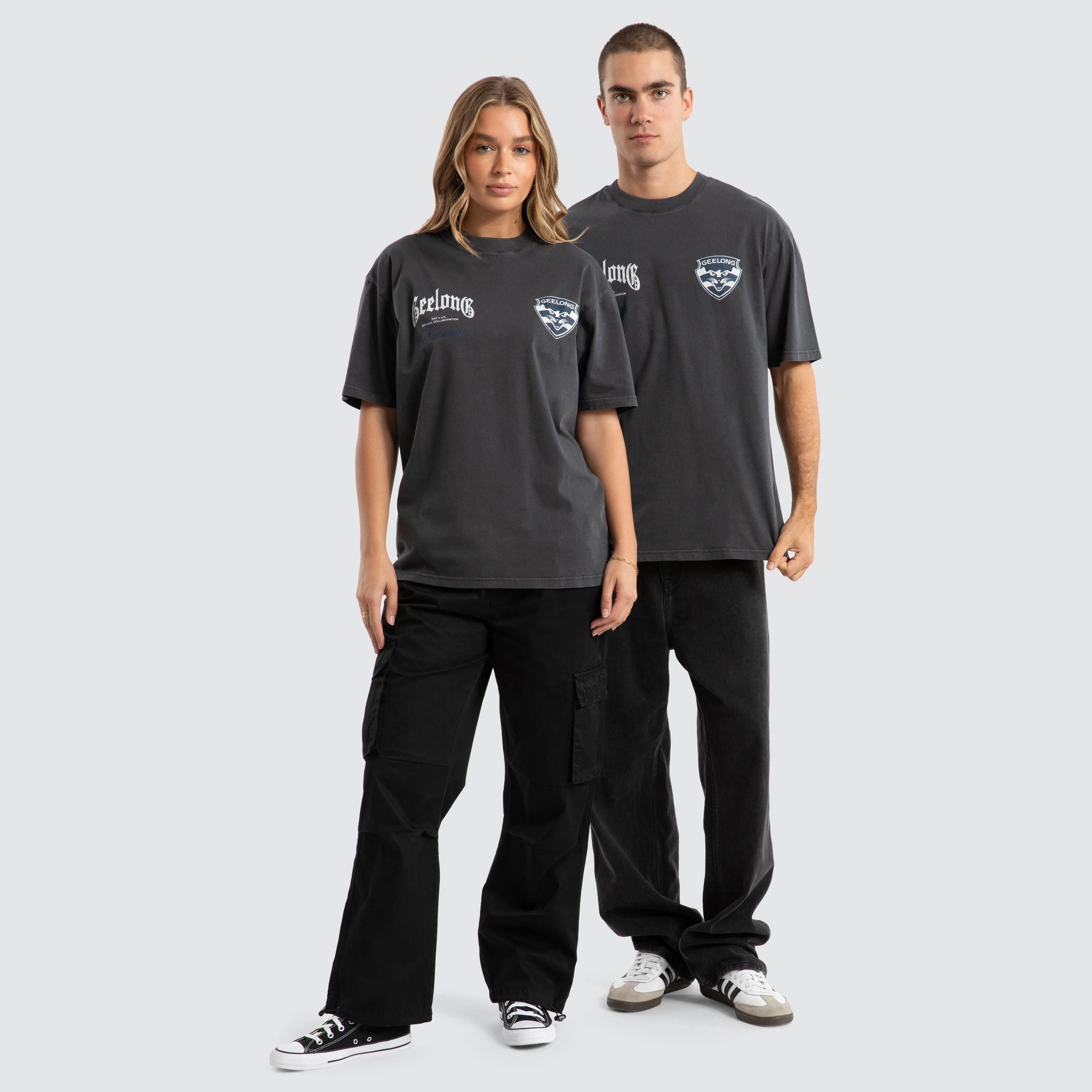 Geelong Cats AFL Vintage Goth Tee Pigment Asphalt sold by Neverland product image thumbnail 4