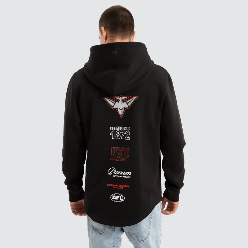 Essendon Bombers AFL Spine Hoodie Jet Black sold by Neverland