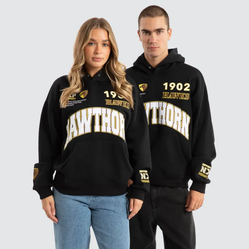 Hawthorn Hawks AFL Academy Hoodie Jet Black sold by Neverland