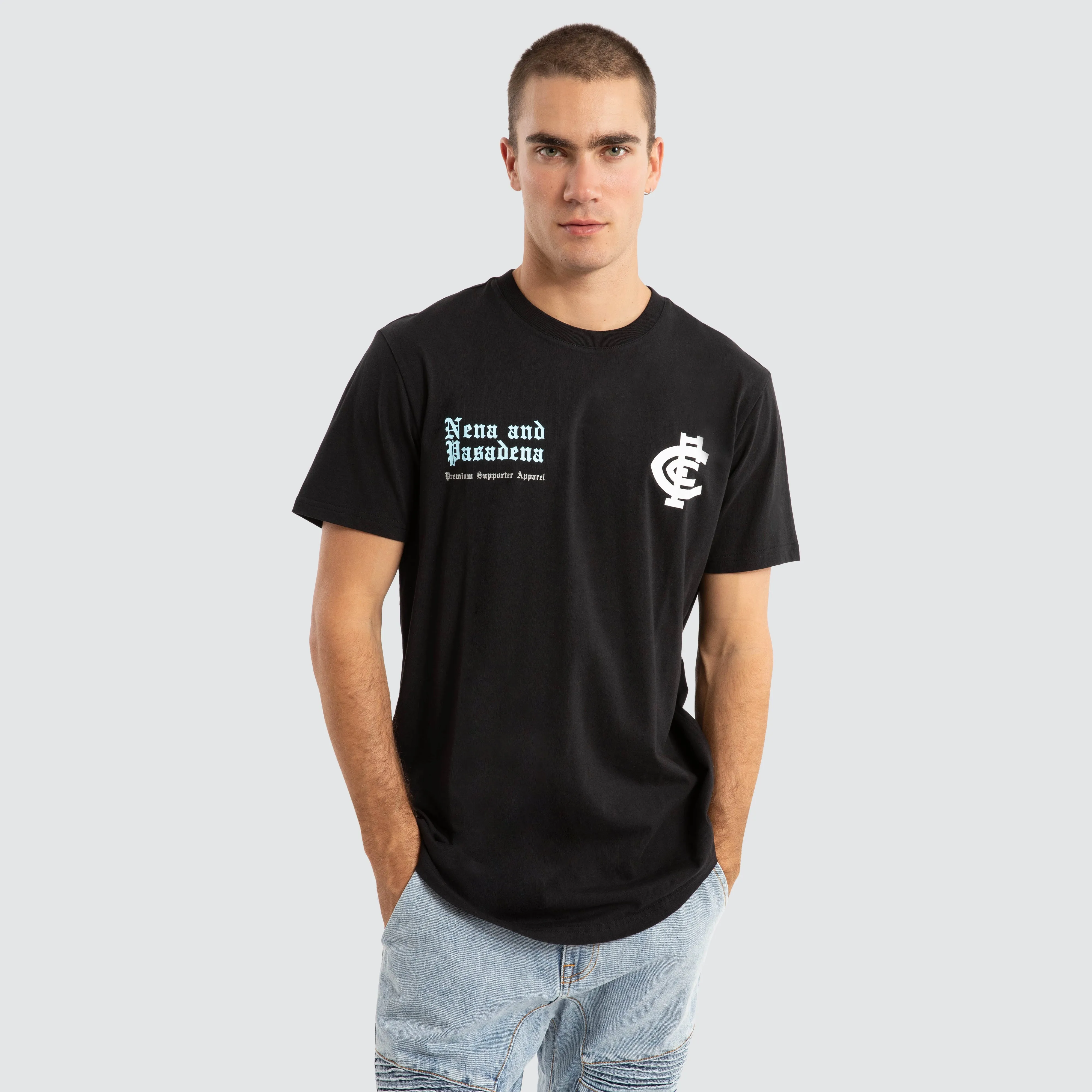 Carlton Blues AFL Vert Tee Jet Black sold by Neverland product image thumbnail 2