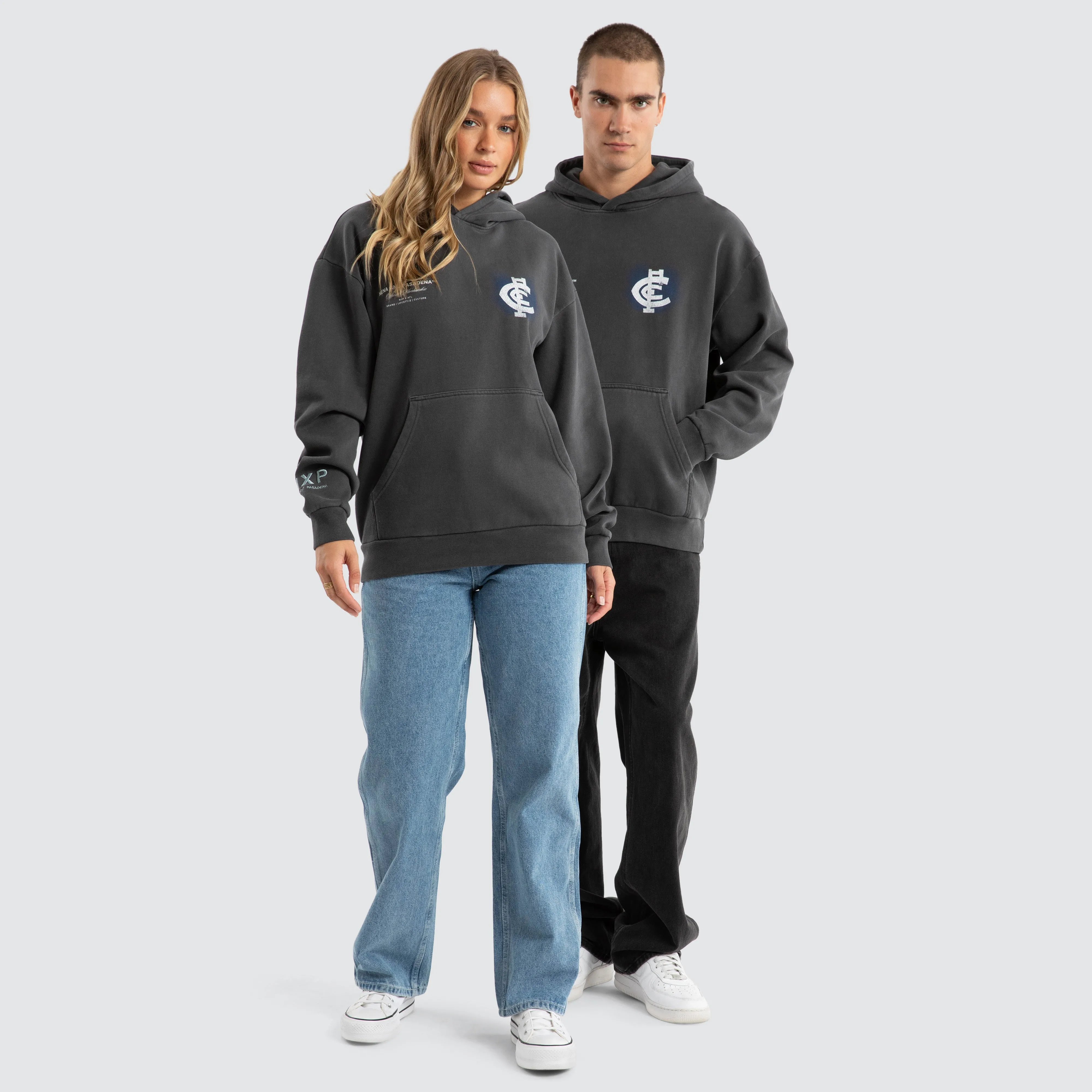 Carlton Blues AFL Vintage Hoodie Pigment Asphalt sold by Neverland product image thumbnail 3