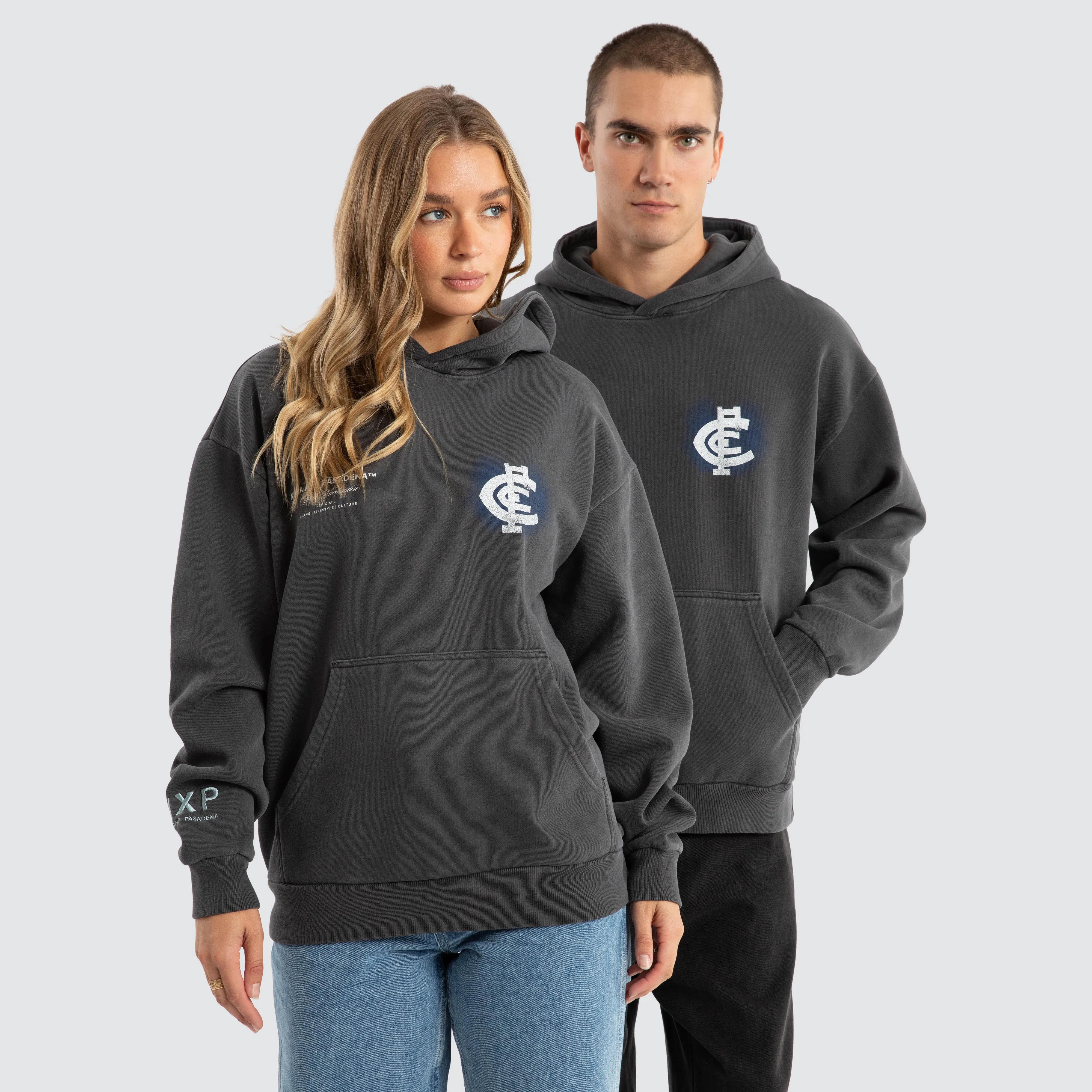 Carlton Blues AFL Vintage Hoodie Pigment Asphalt sold by Neverland product image thumbnail 2