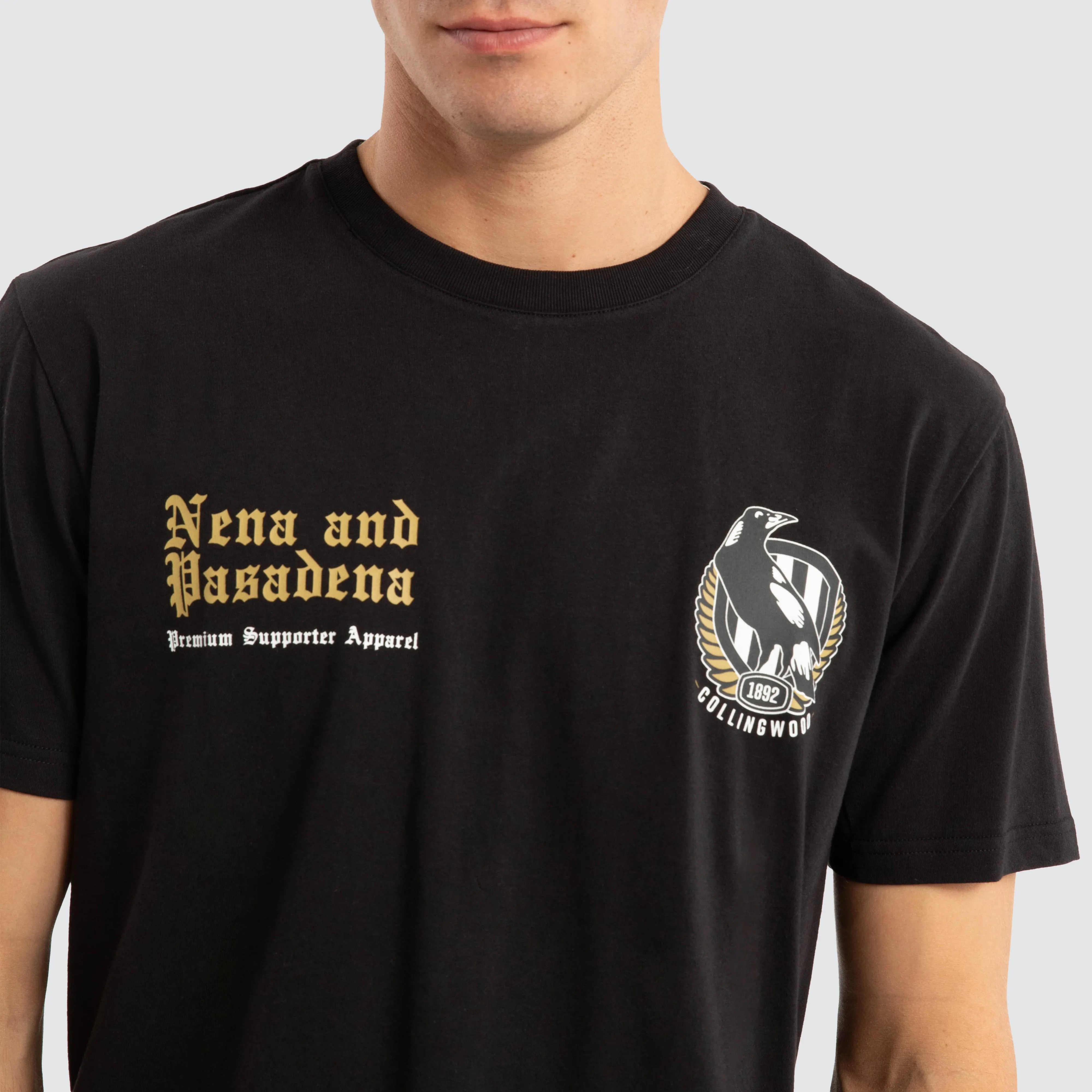 Collingwood Magpies AFL Vert Tee Jet Black sold by Neverland product image thumbnail 4