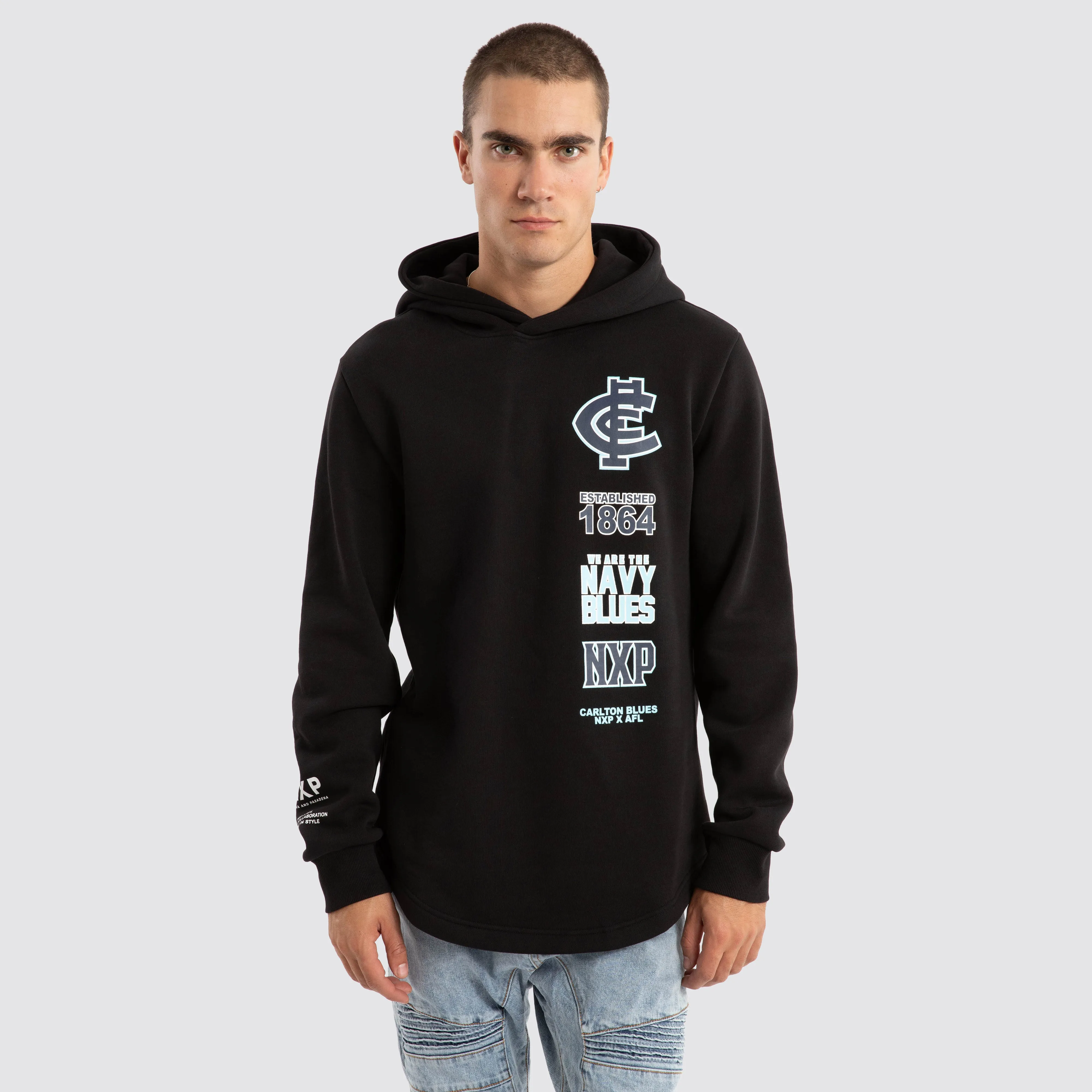 Carlton Blues AFL Spine Hoodie Jet Black sold by Neverland product image thumbnail 2
