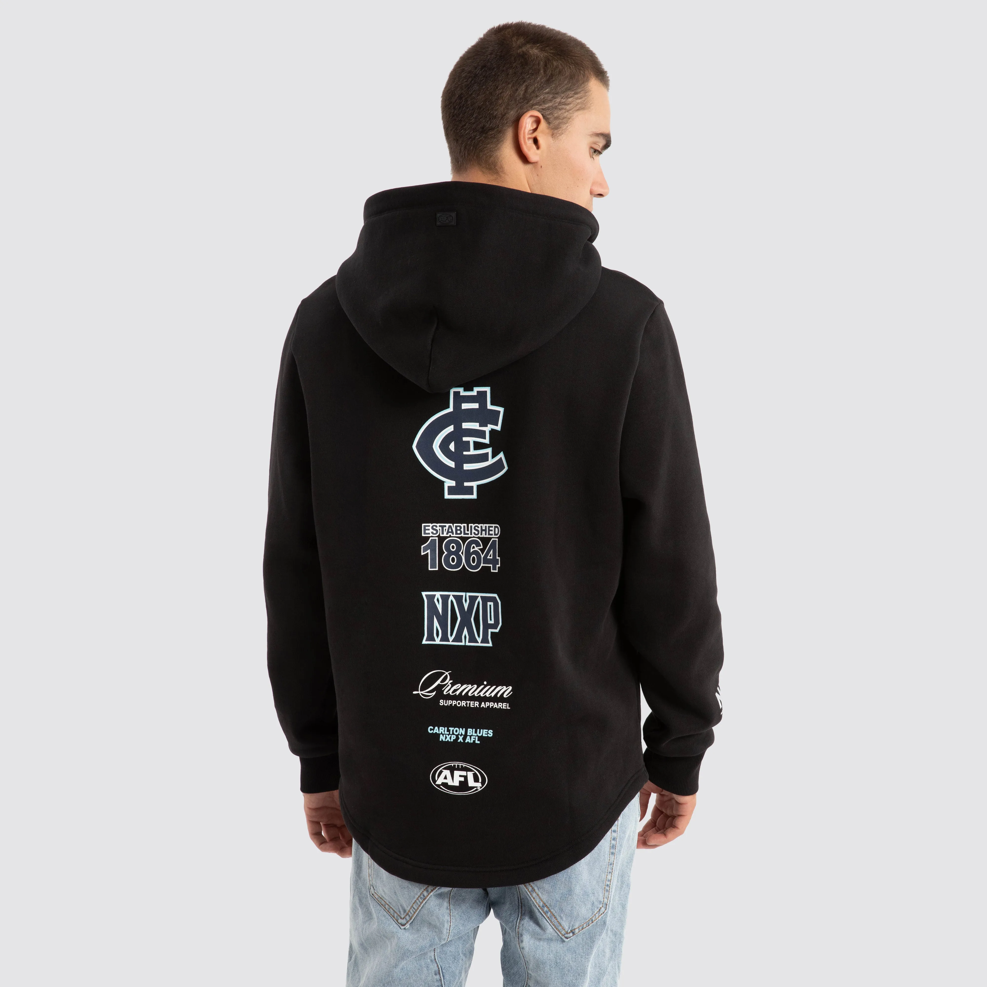 Carlton Blues AFL Spine Hoodie Jet Black sold by Neverland