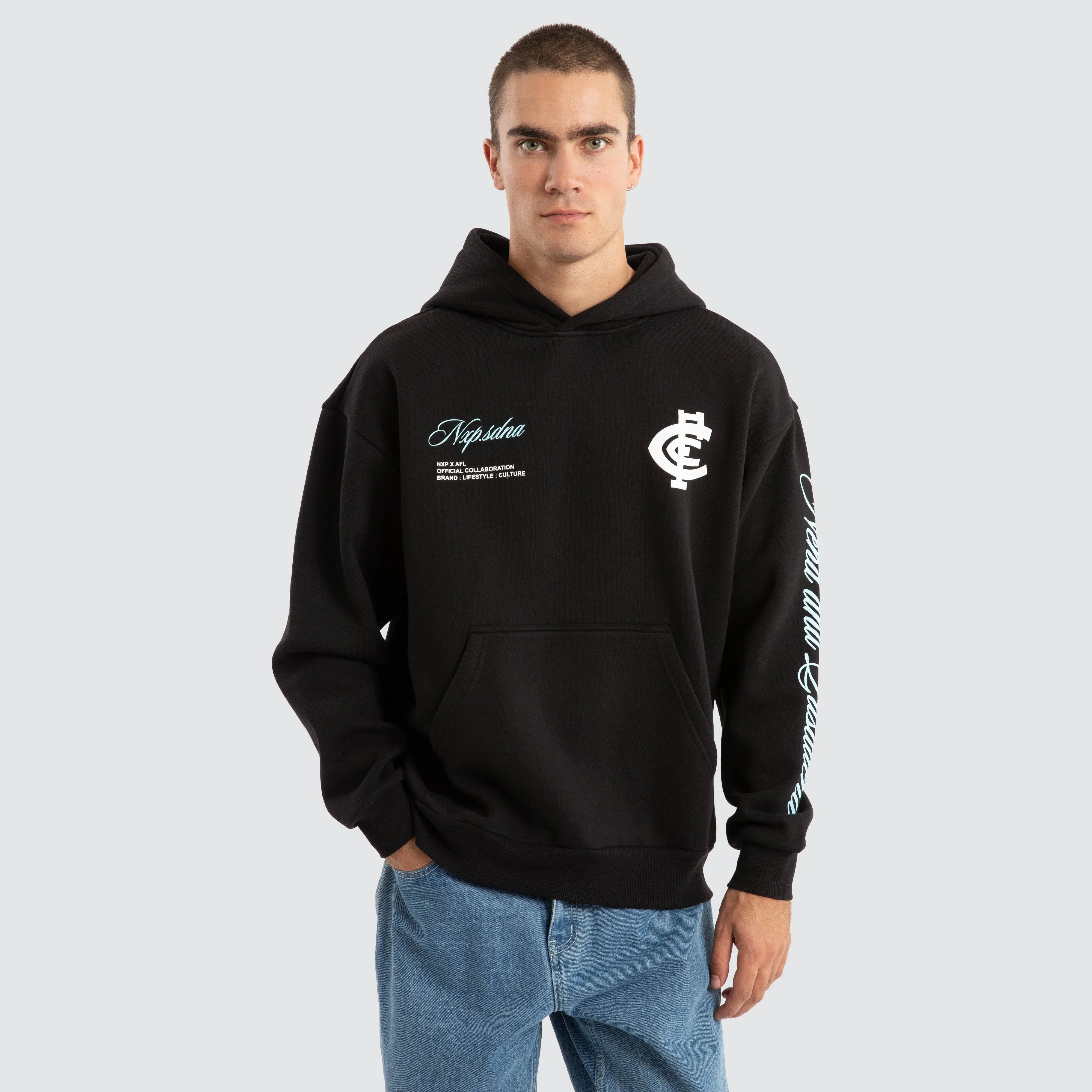 Carlton Blues AFL Season Hoodie Jet Black sold by Neverland product image thumbnail 2