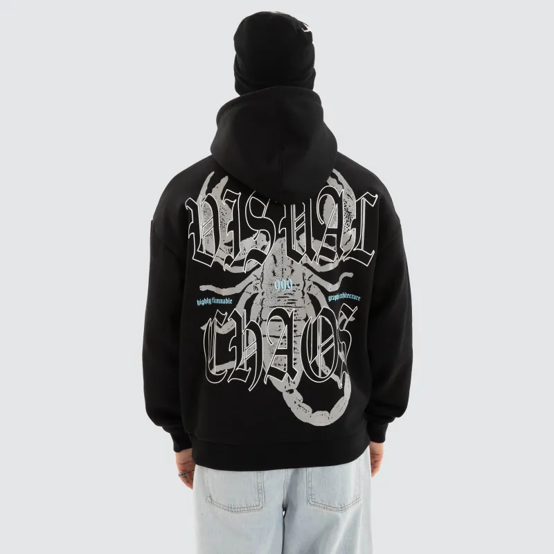 Scorpio Oversized Hoodie Jet Black made by Neverland