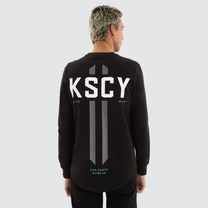 Arcade Dual Curved LS Tee Jet Black sold by Neverland