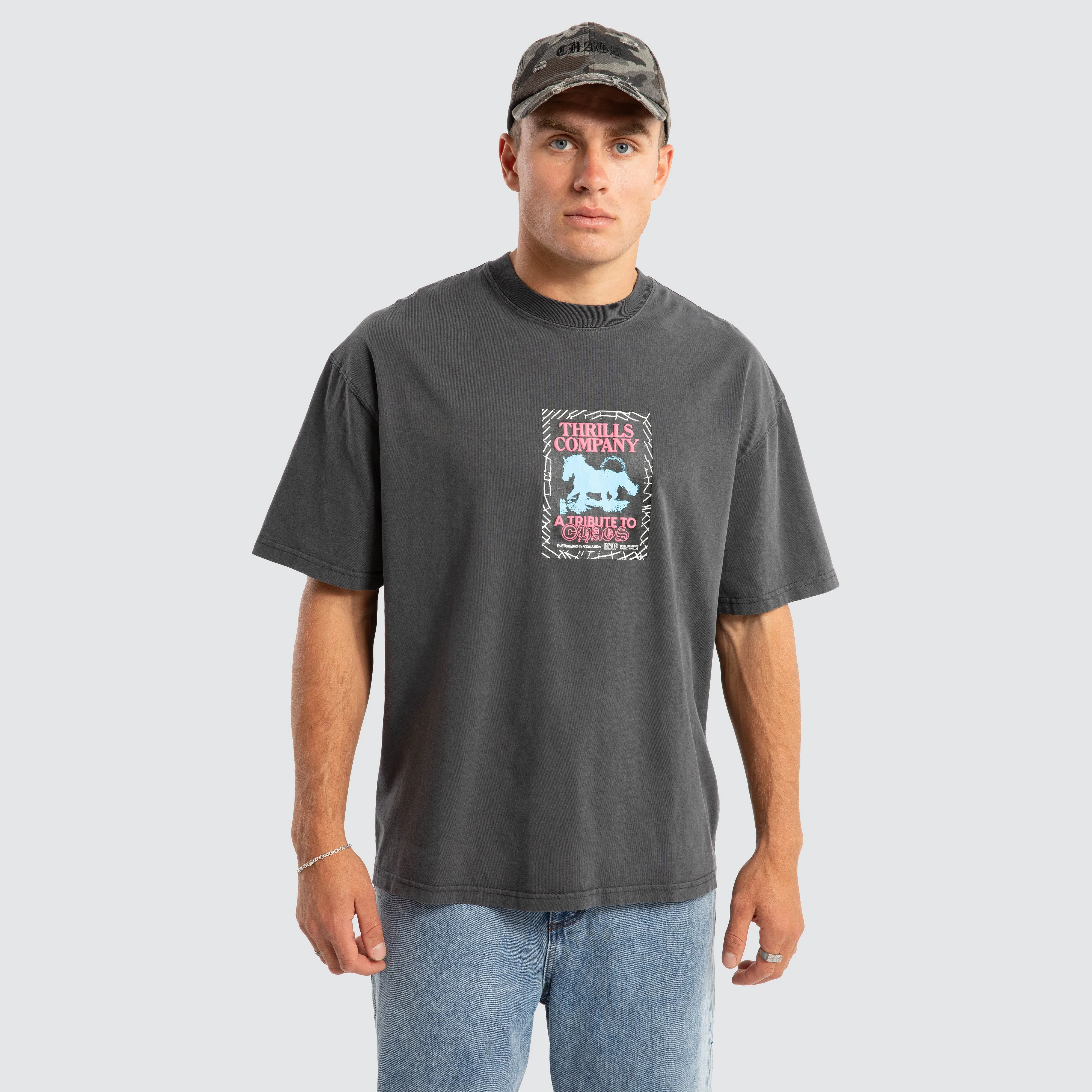 Chain Of Formation Box Fit Tee Grey sold by Neverland