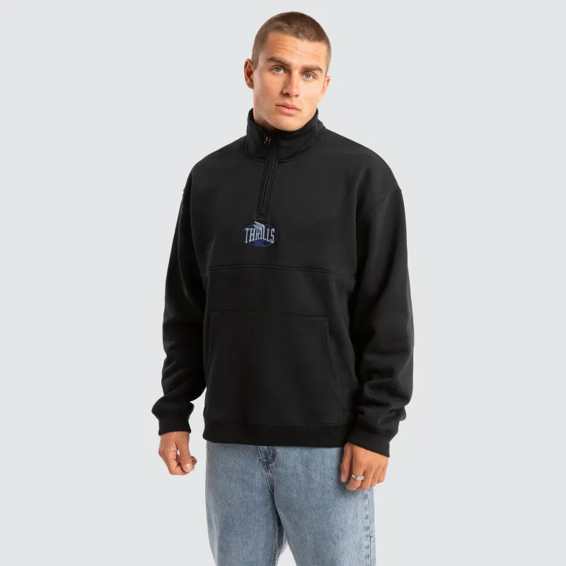 Born To Fly Quarter Zip Fleece Black sold by Neverland