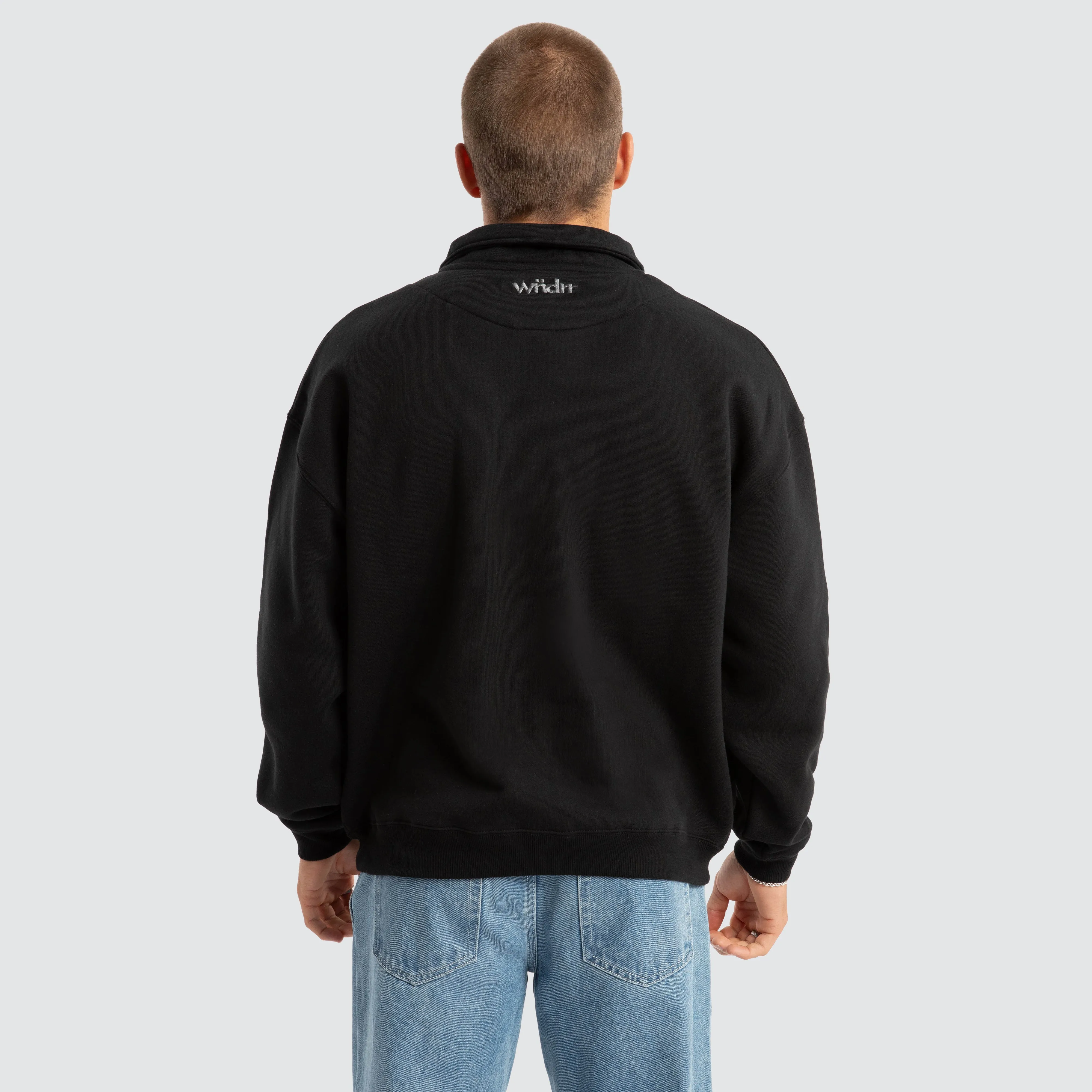 Accent Panel 1/4 Zip Sweat Black sold by Neverland product image thumbnail 4