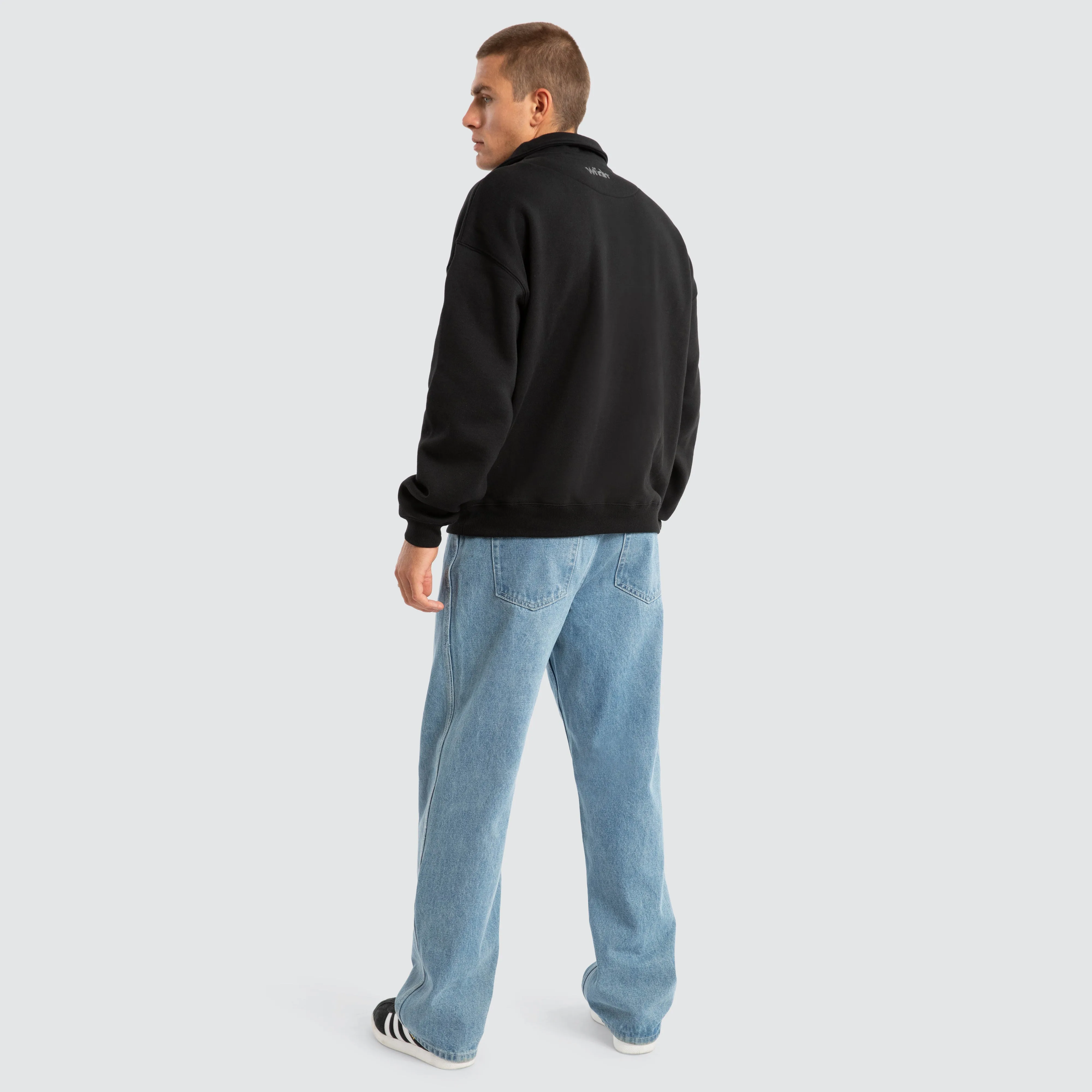 Accent Panel 1/4 Zip Sweat Black sold by Neverland product image thumbnail 2