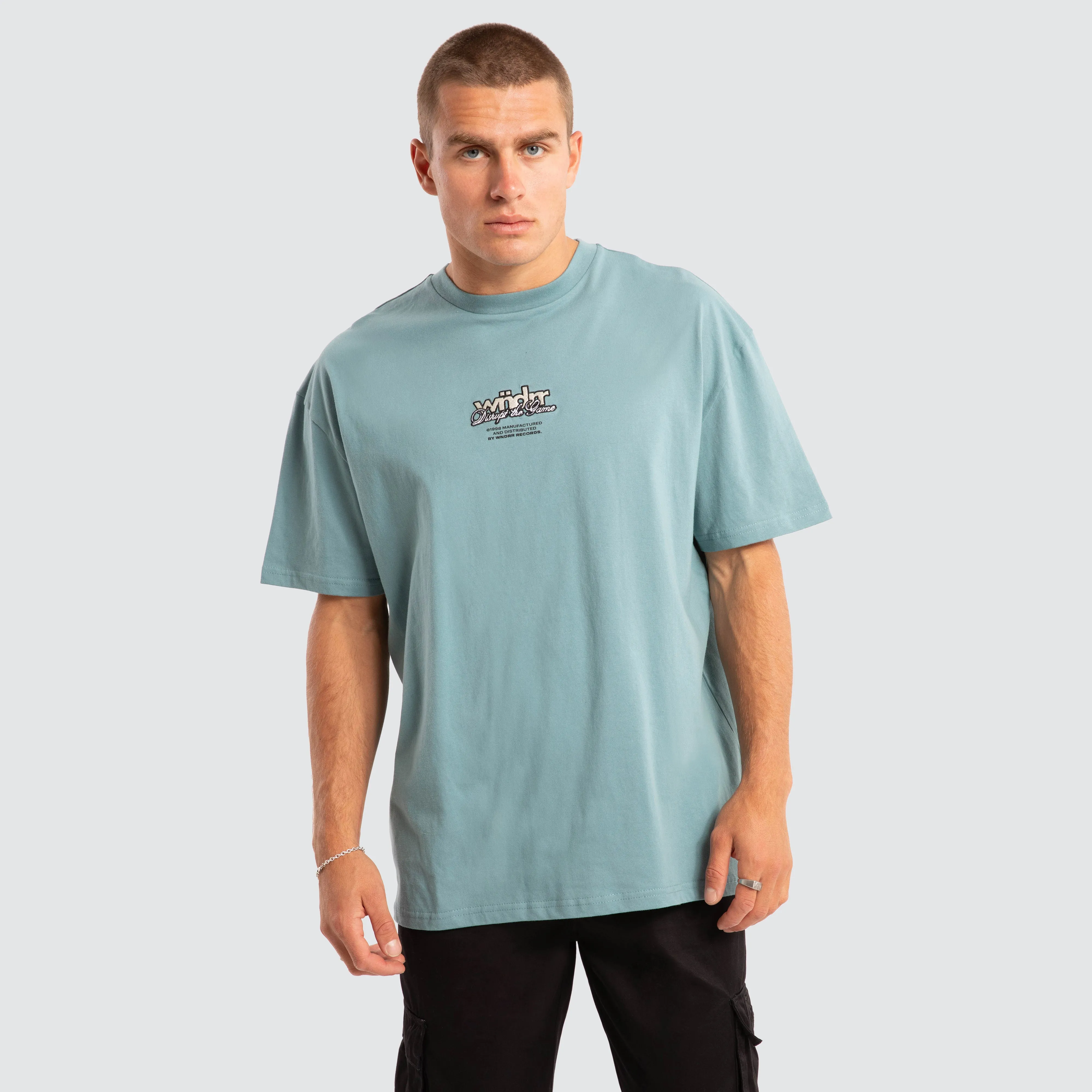 Disturb Box Fit Tee Blue sold by Neverland