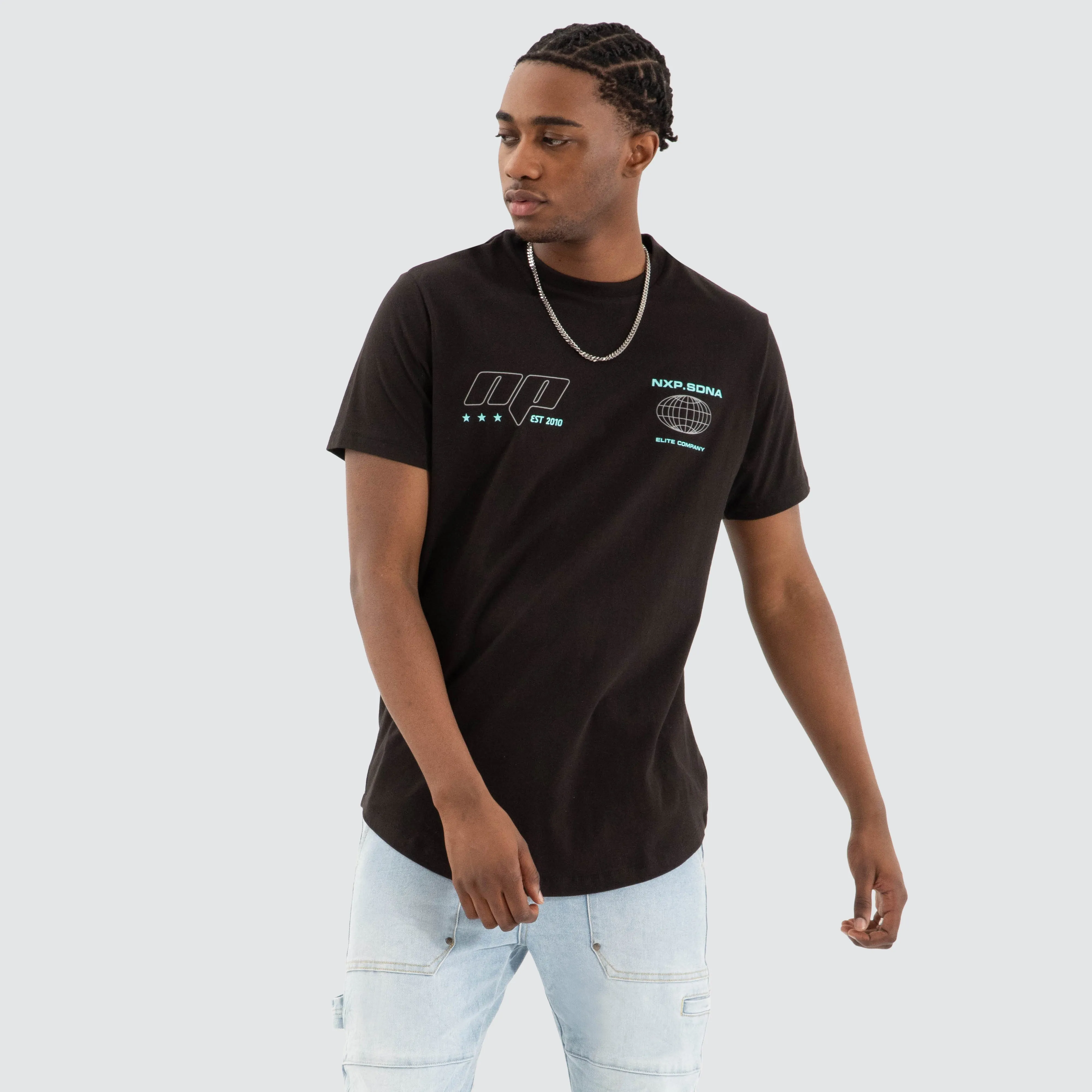 Mighty Dual Curved Tee Jet Black sold by Neverland