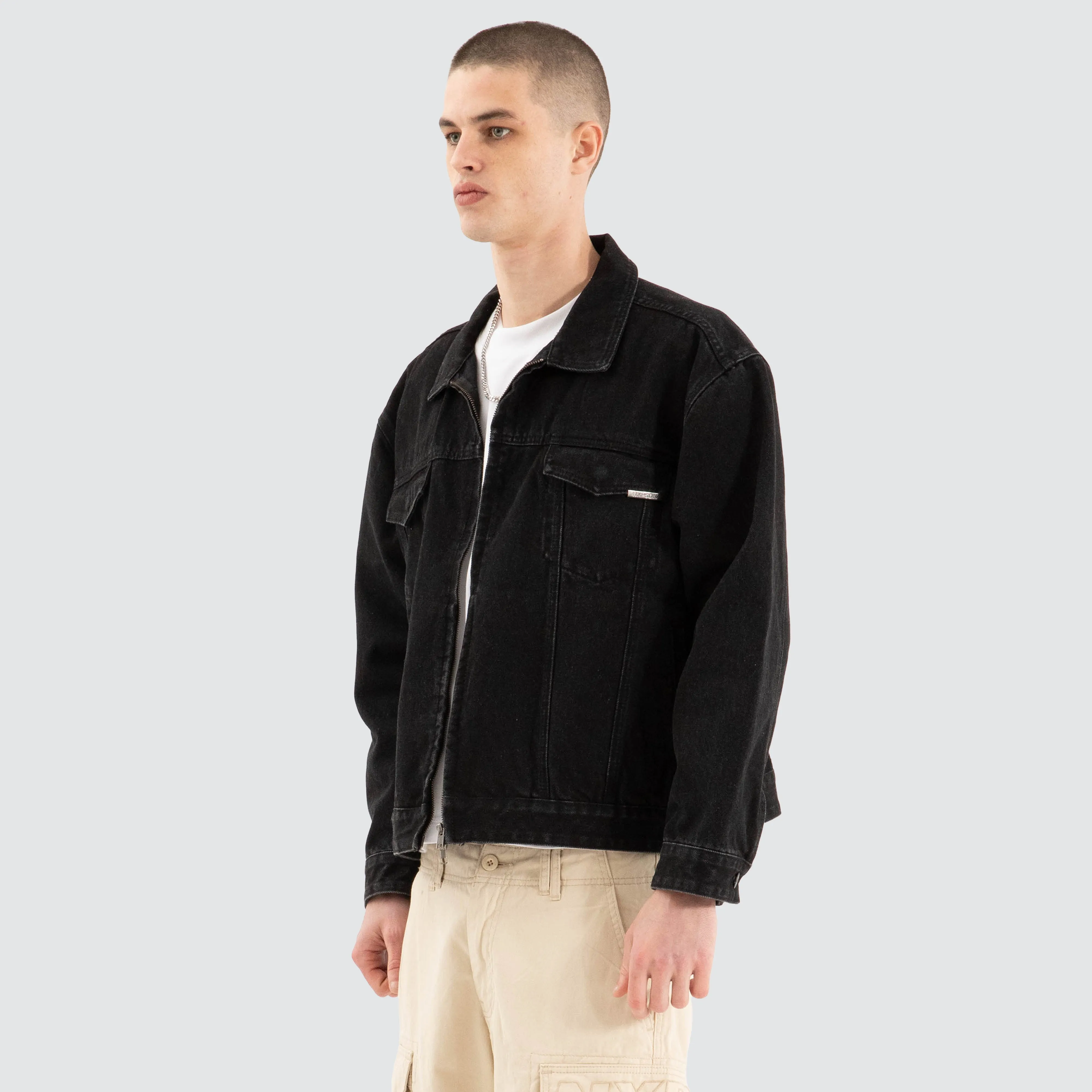 Divide Denim Jacket Jet Black sold by Neverland product image thumbnail 5