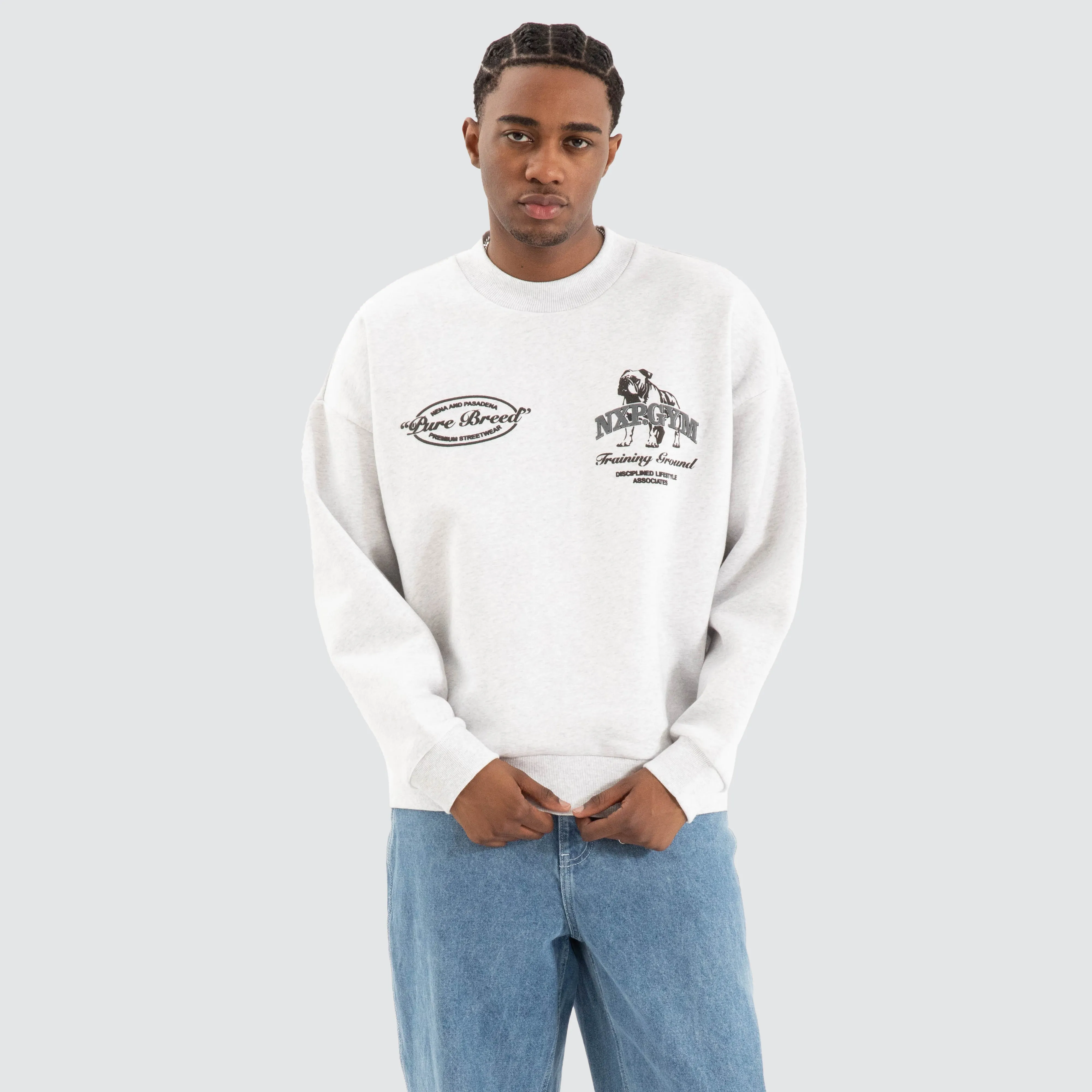 Brawler Box Fit Jumper Snow Marle Grey sold by Neverland product image thumbnail 3