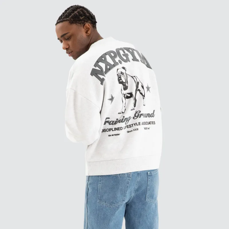 Brawler Box Fit Jumper Snow Marle Grey sold by Neverland