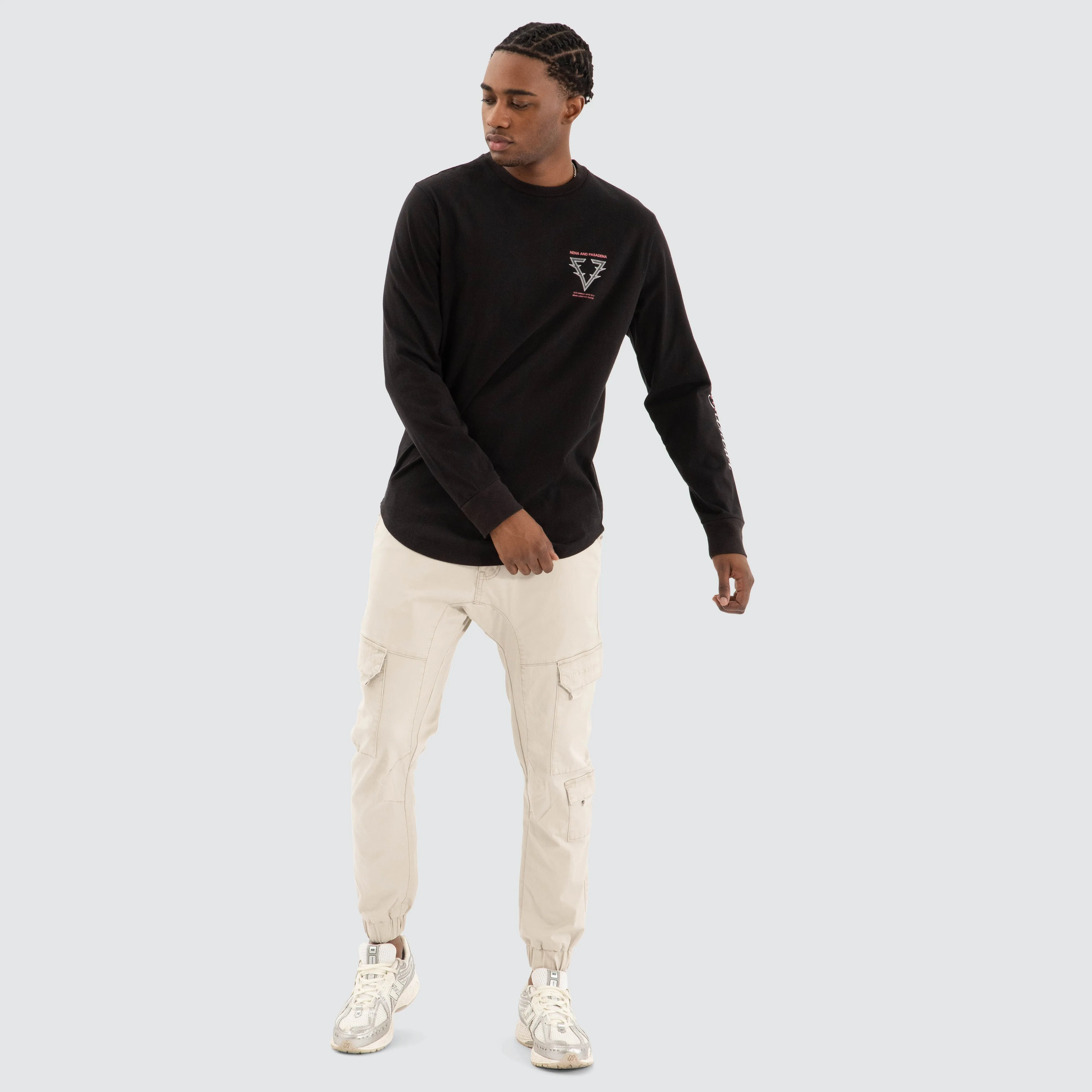 Raging Dual Curved Longsleeve Tee Jet black sold by Neverland product image thumbnail 4