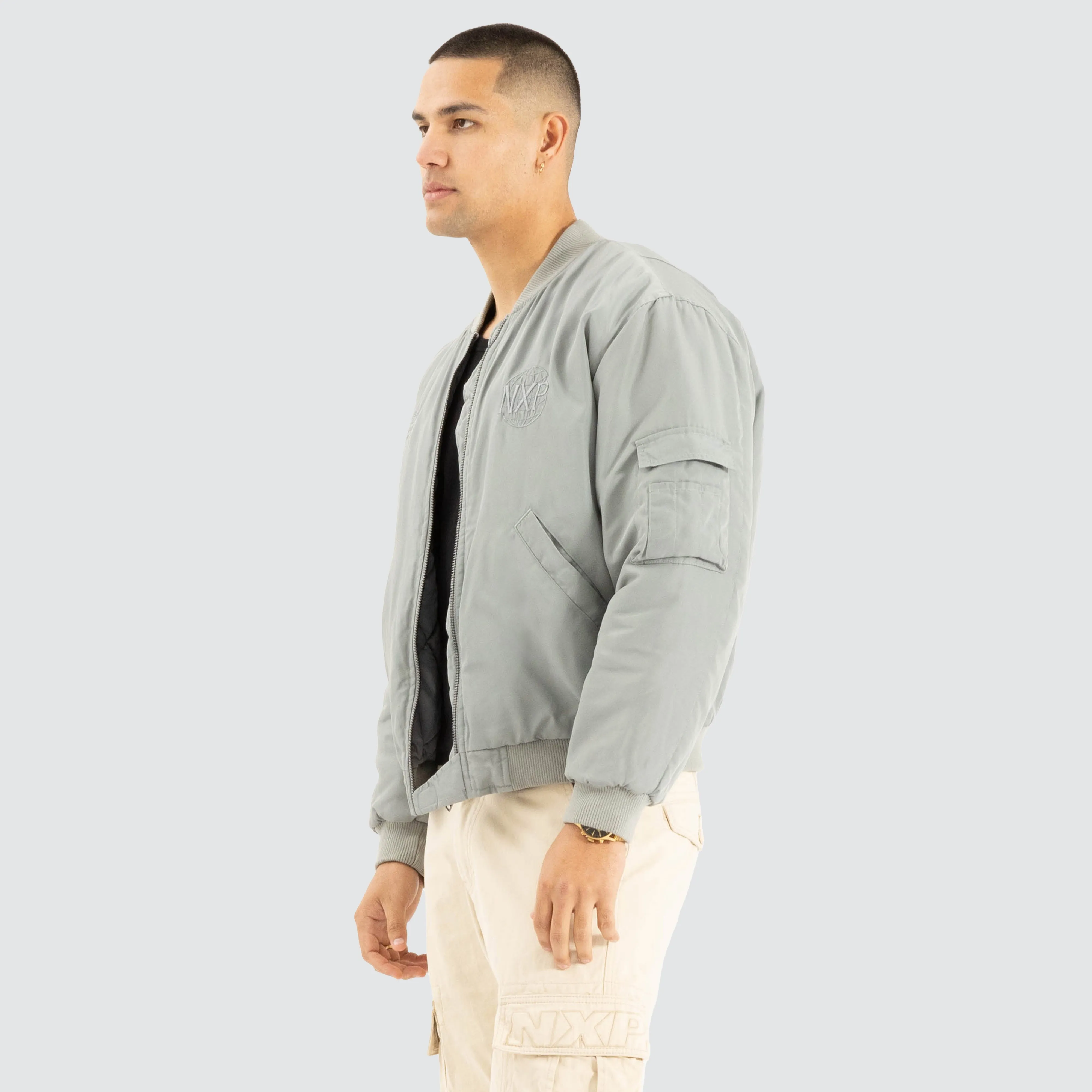 Spare Bomber Jacket Neutral Grey sold by Neverland product image thumbnail 4