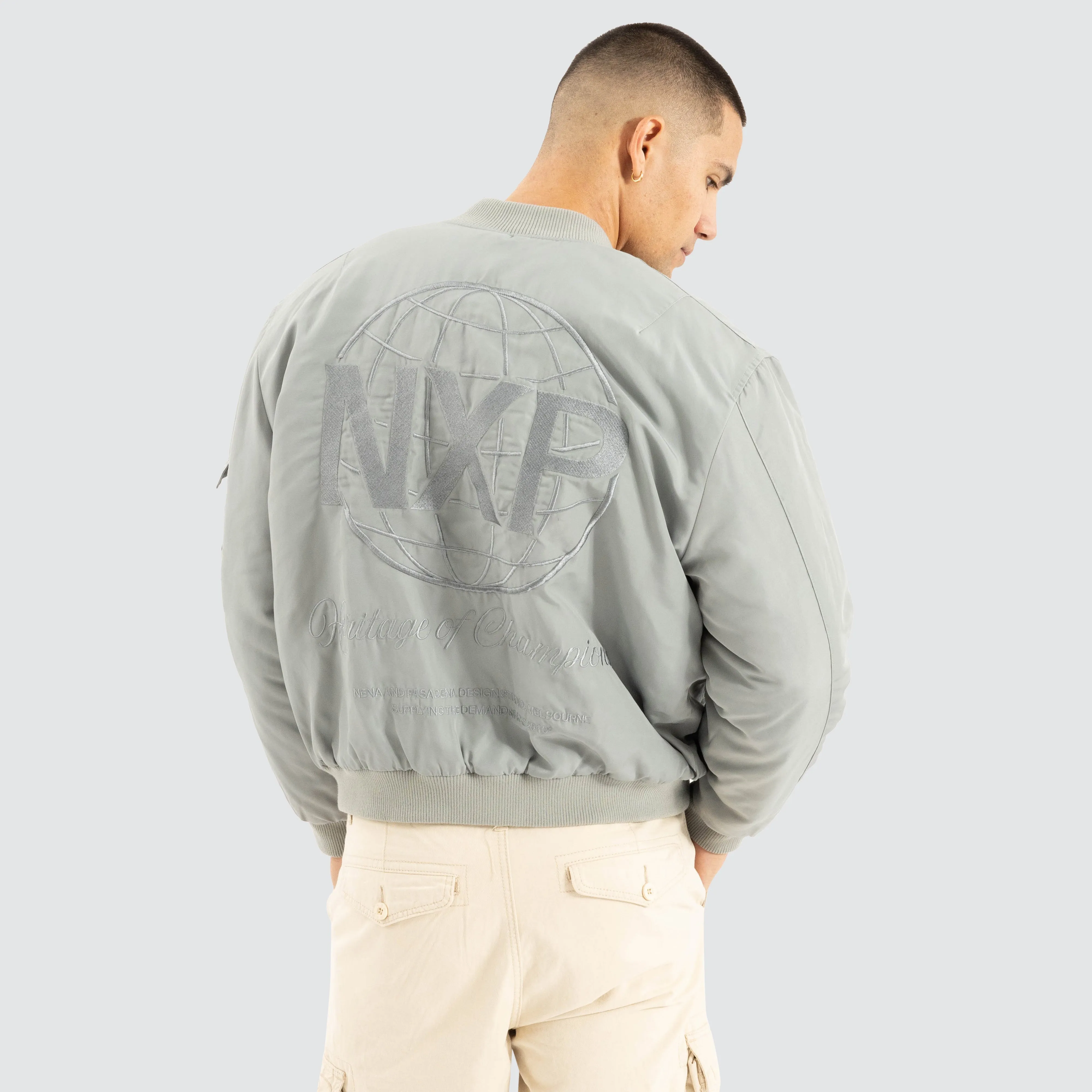 Spare Bomber Jacket Neutral Grey sold by Neverland product image thumbnail 2