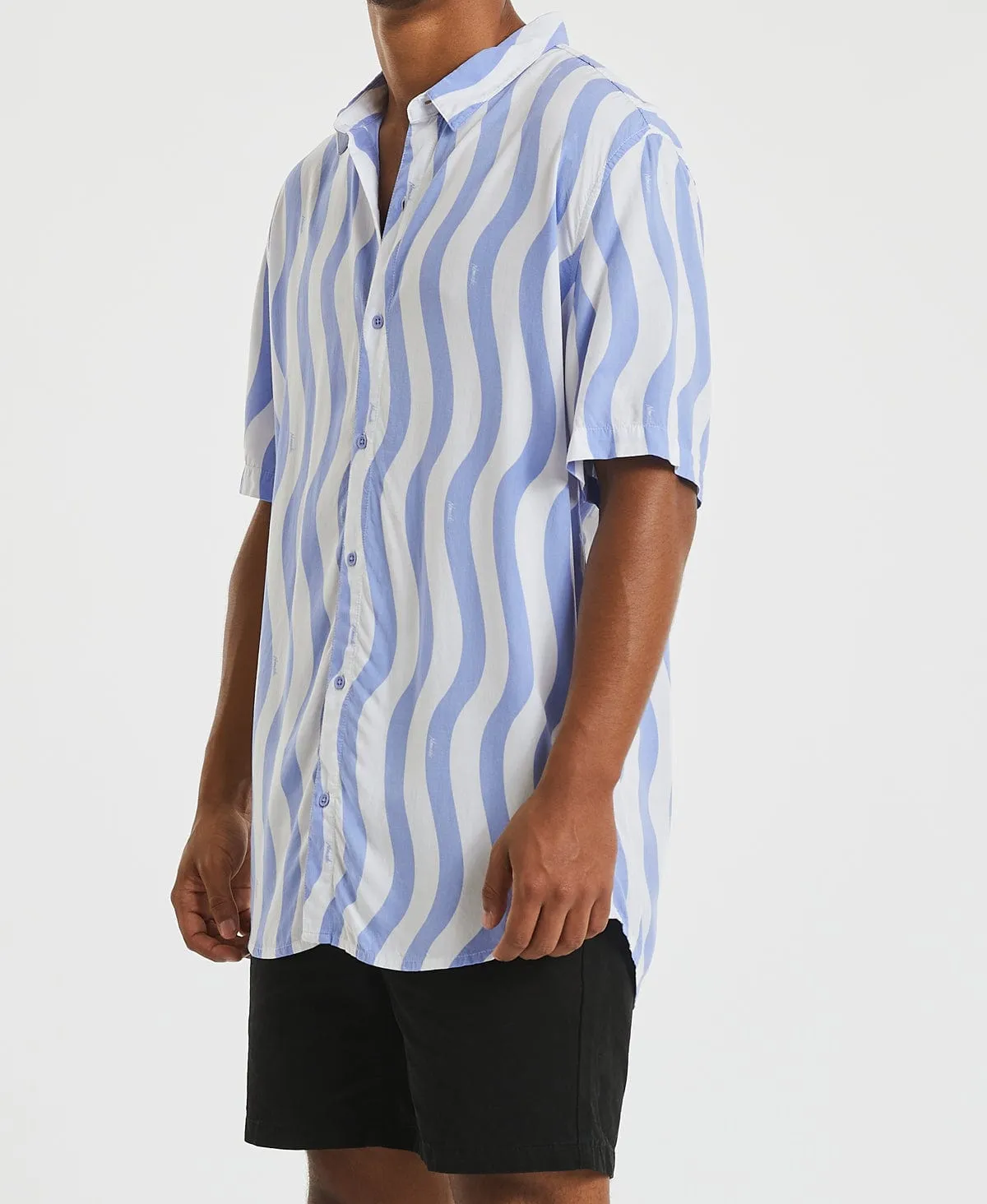 Innerbloom Relaxed Short Sleeve Shirt Blue Stripe sold by Neverland product image thumbnail 4