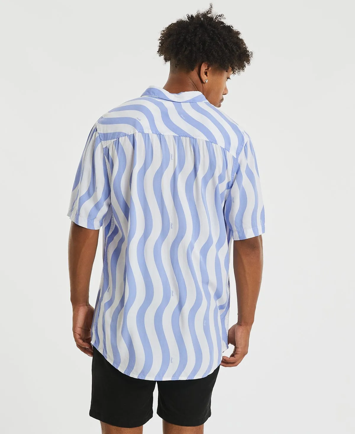 Innerbloom Relaxed Short Sleeve Shirt Blue Stripe sold by Neverland product image thumbnail 2