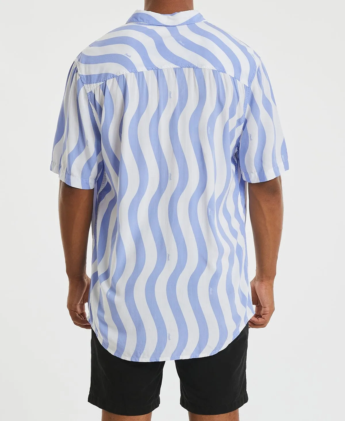 Innerbloom Relaxed Short Sleeve Shirt Blue Stripe sold by Neverland product image thumbnail 5