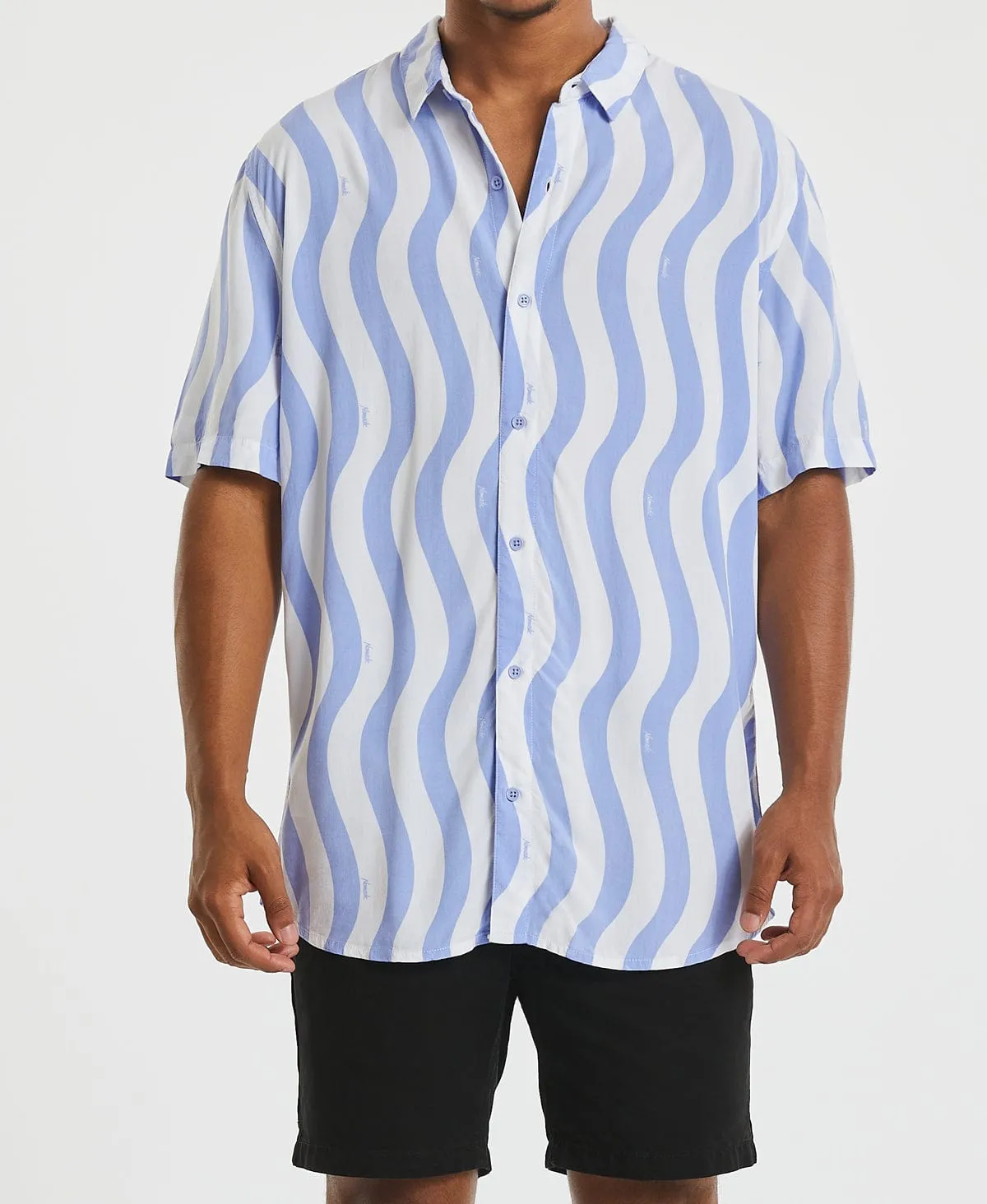 Innerbloom Relaxed Short Sleeve Shirt Blue Stripe sold by Neverland product image thumbnail 3