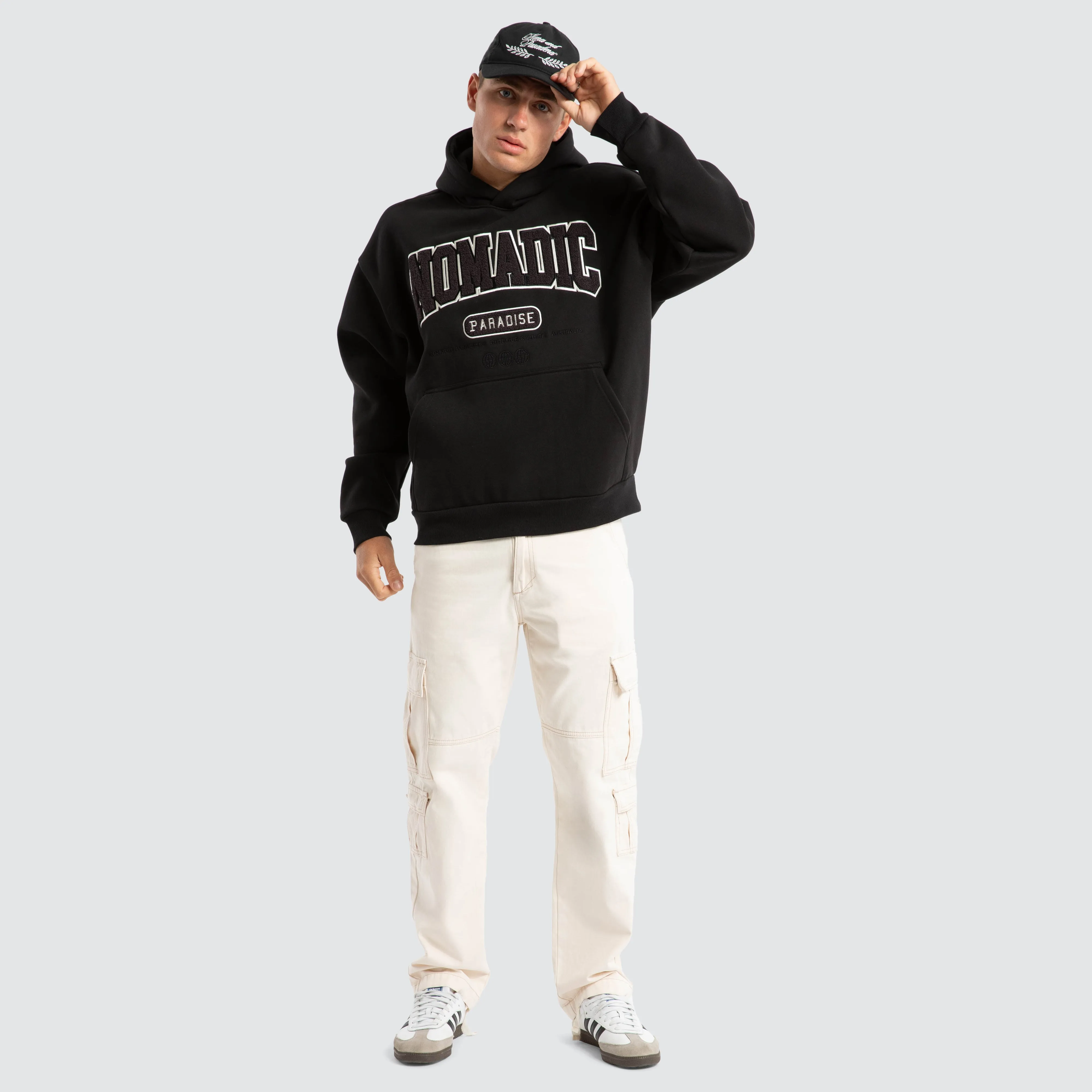 College Oversized Hoodie Jet Black sold by Neverland product image thumbnail 2