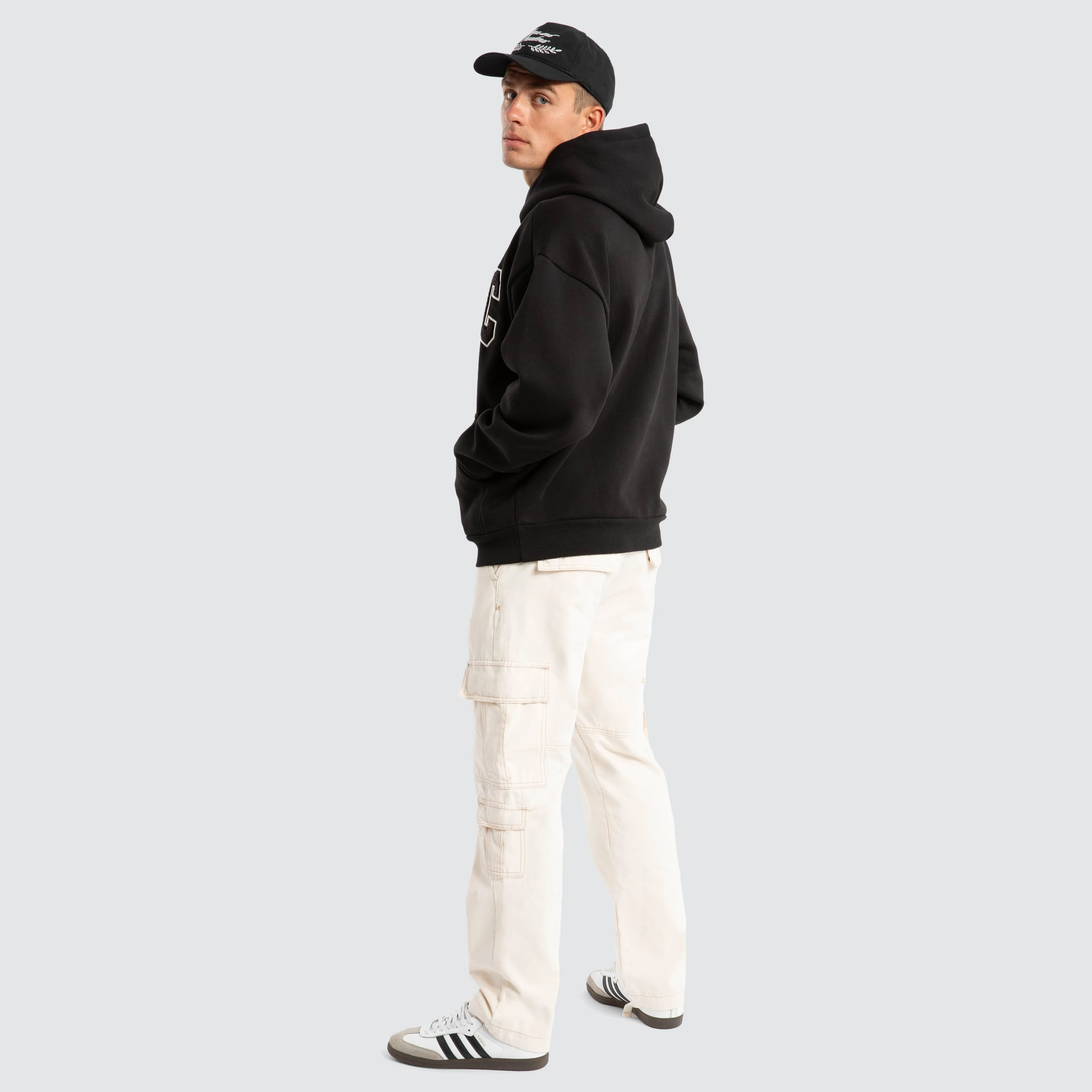 College Oversized Hoodie Jet Black sold by Neverland product image thumbnail 5