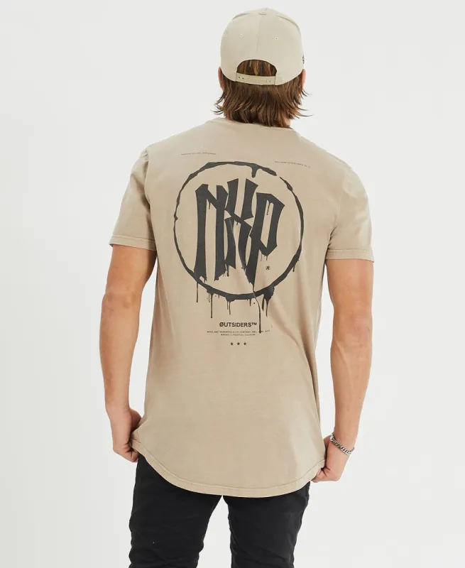 Amnesia Cape Back T-Shirt Taupe sold by Neverland