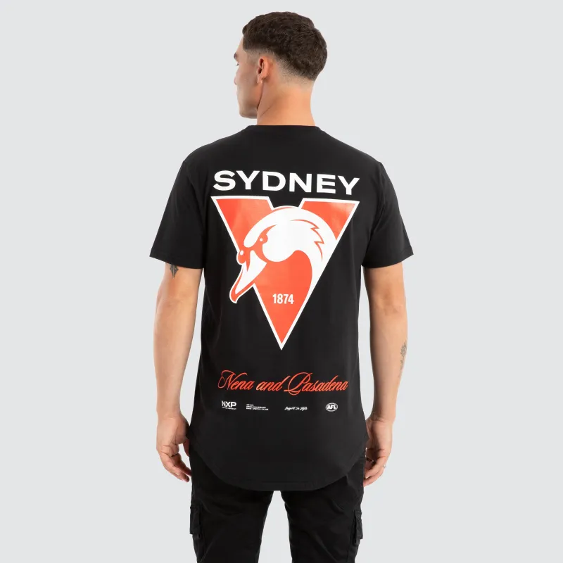 Sydney Swans AFL Prime Tee Jet Black sold by Neverland