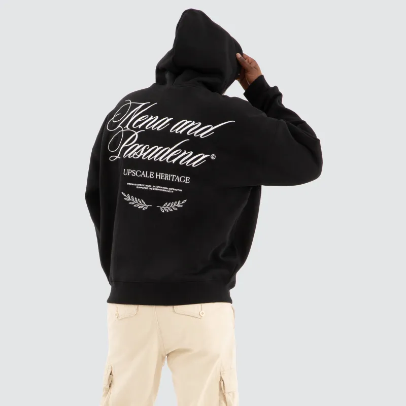 Etiquette Box Fit Hoodie Jet black sold by Neverland