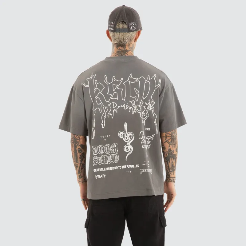 Whisper Street Tee Charcoal sold by Neverland