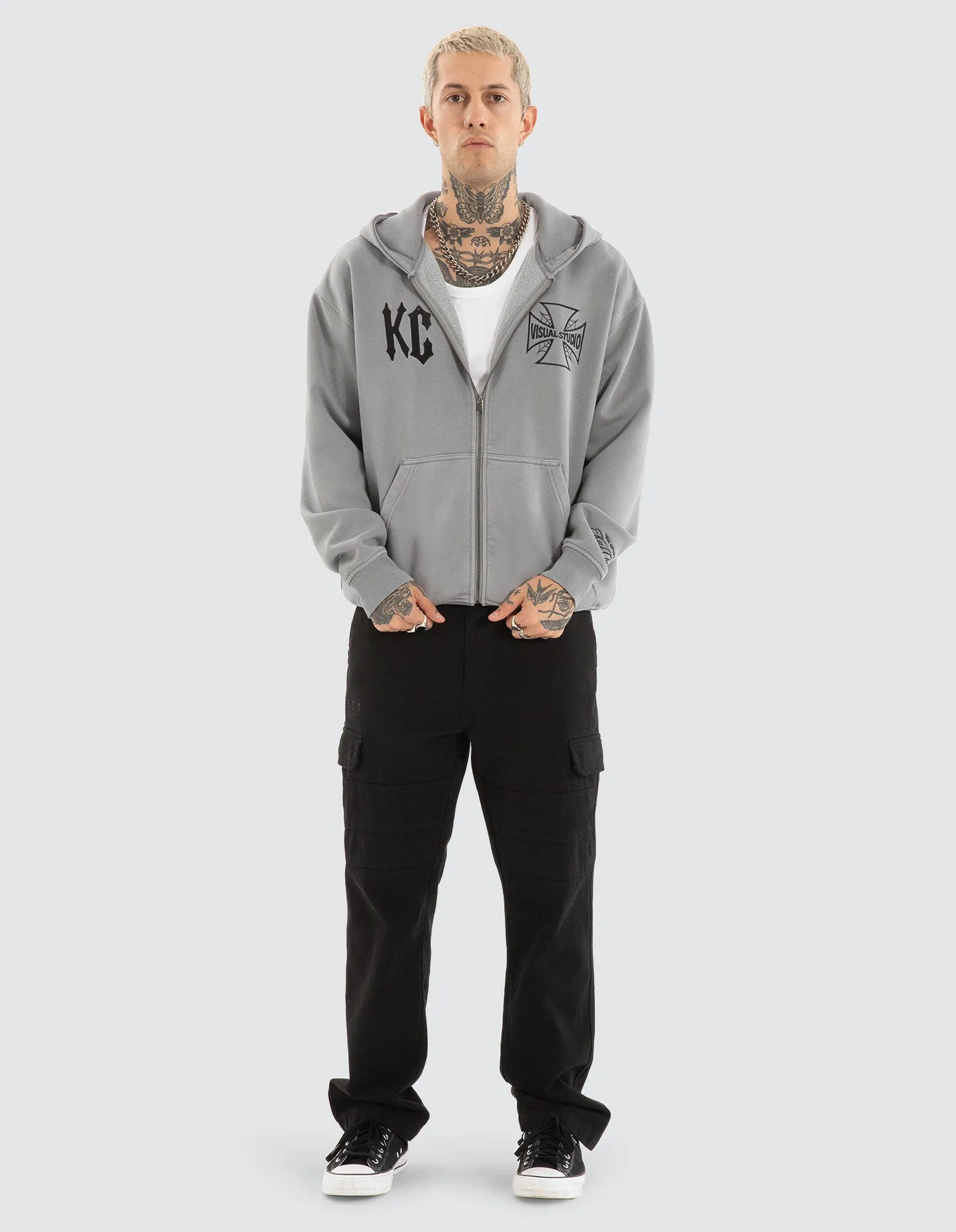 Nocturne Relaxed Zip Hoodie Pigment Ultimate Grey sold by Neverland product image thumbnail 2