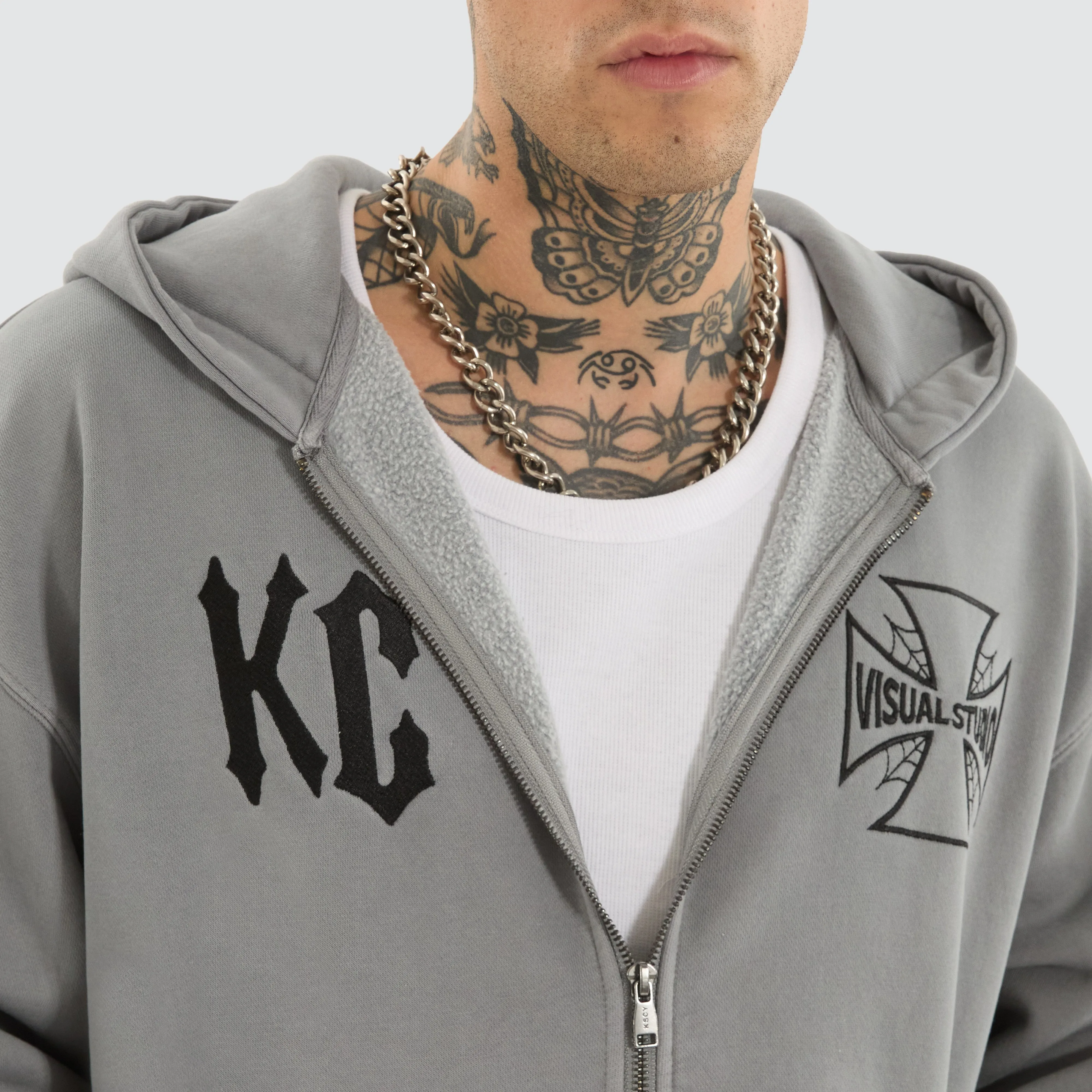 Nocturne Relaxed Zip Hoodie Pigment Ultimate Grey sold by Neverland product image thumbnail 4