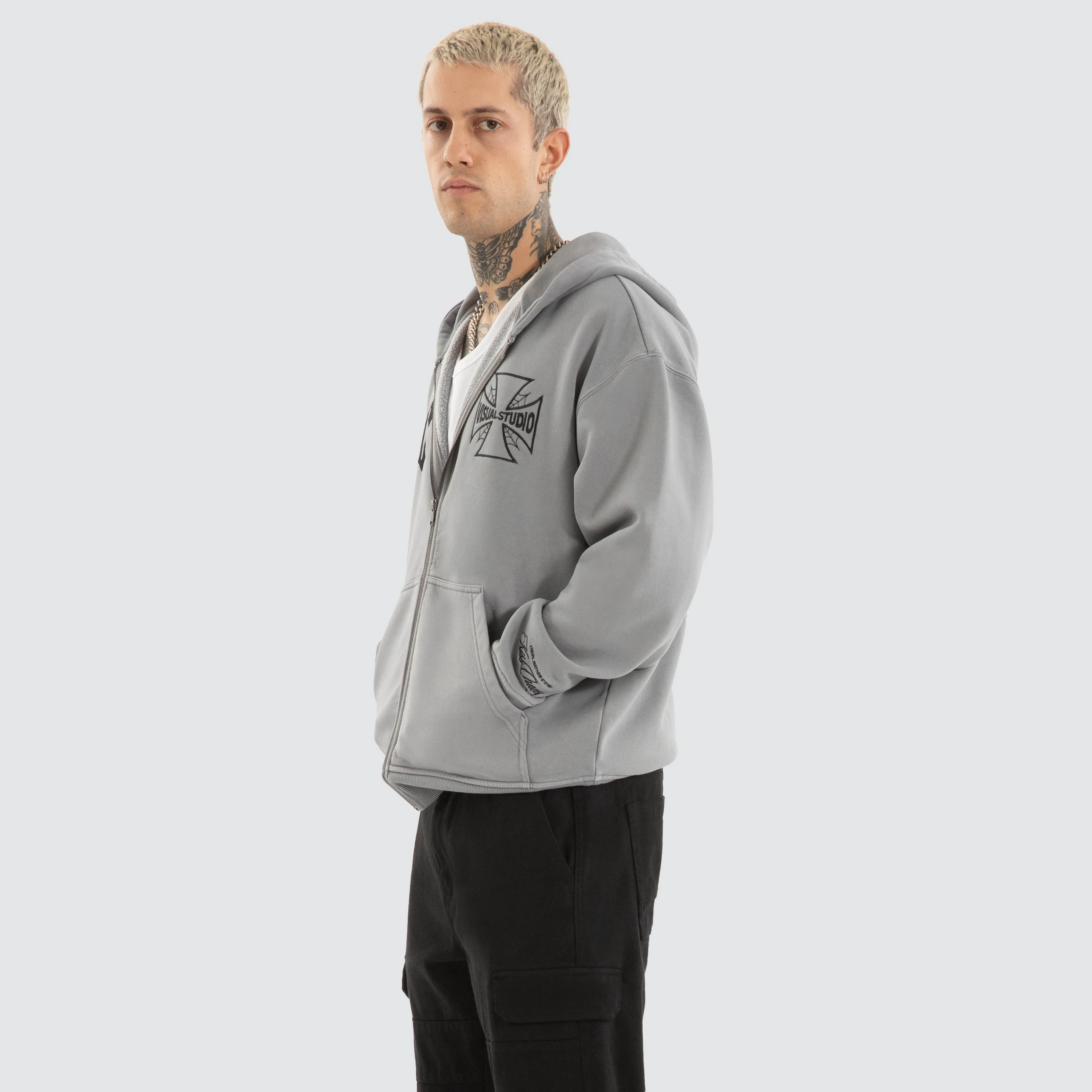 Nocturne Relaxed Zip Hoodie Pigment Ultimate Grey sold by Neverland product image thumbnail 5